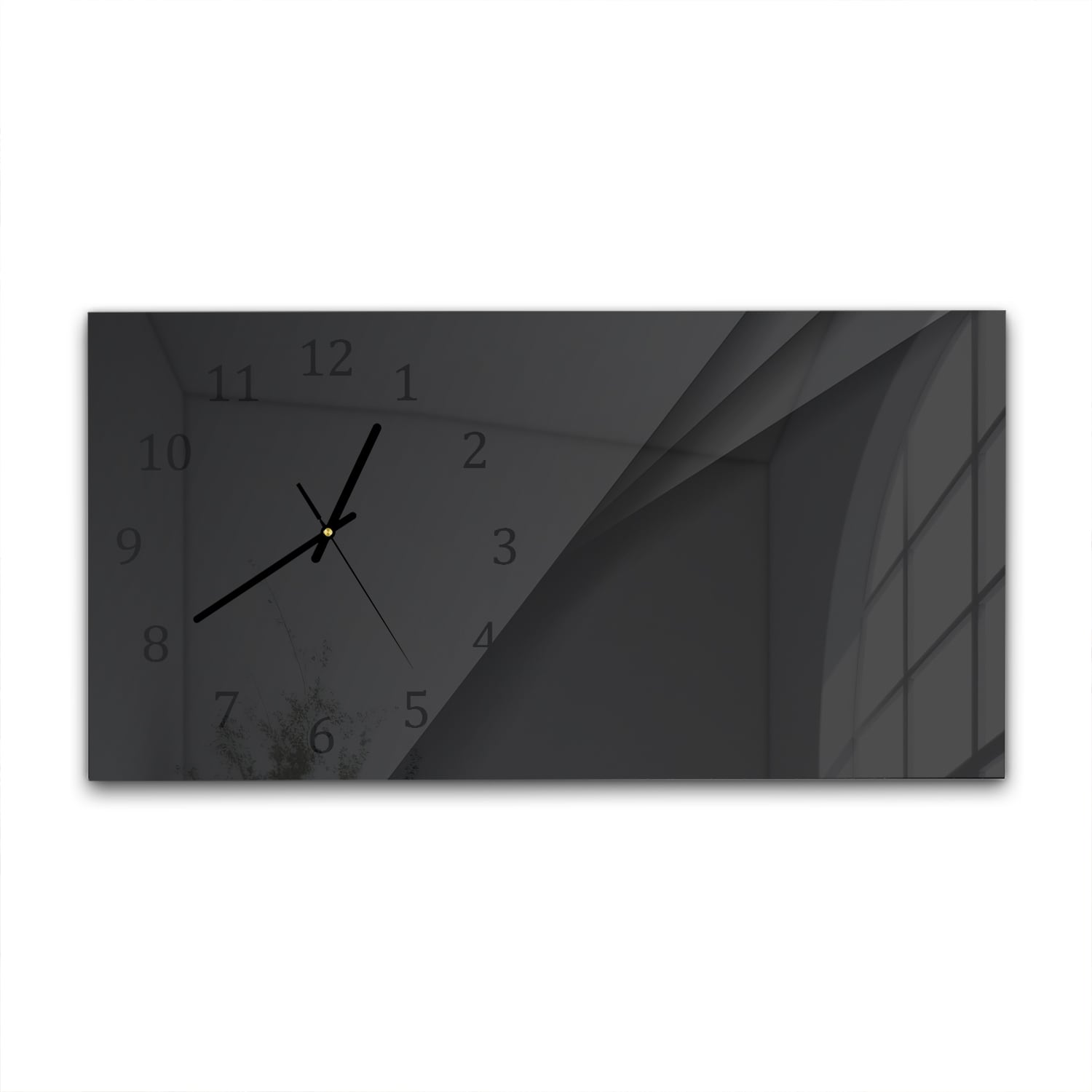 Wanduhr 60x30 - Schwarz mit Tiefe