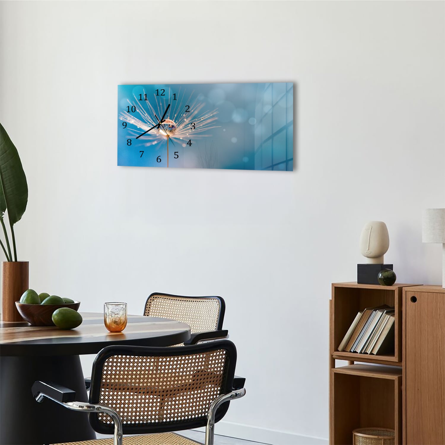 Wanduhr 60x30 - Nasser Löwenzahn