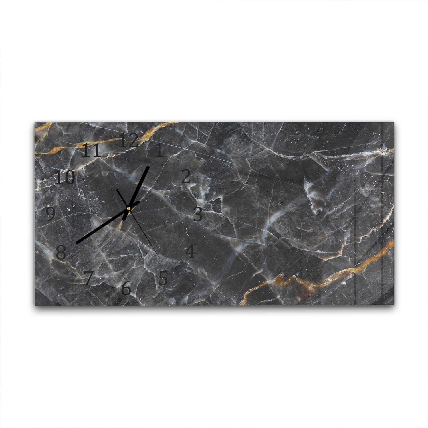 Wanduhr 60x30 - Goldadern-Marmor