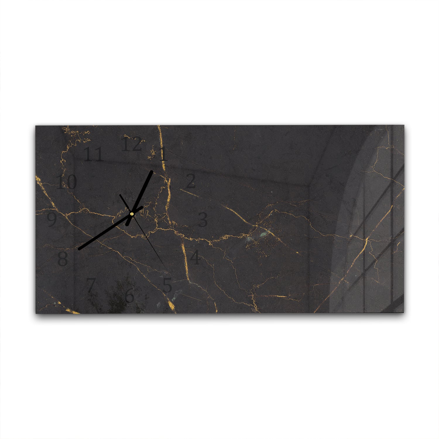 Wanduhr 60x30 - Goldader-Marmor
