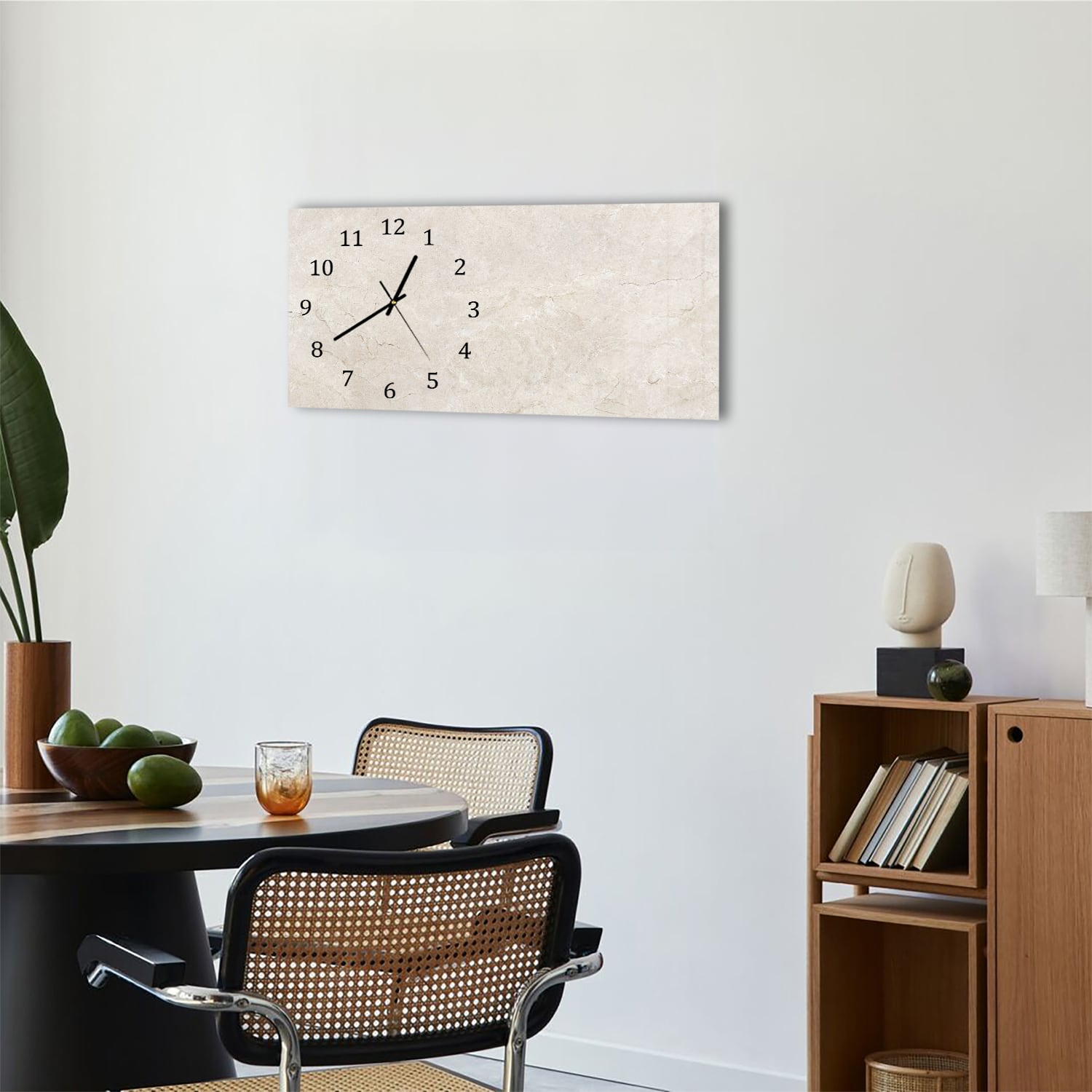 Wanduhr 60x30 - Marmor-Textur