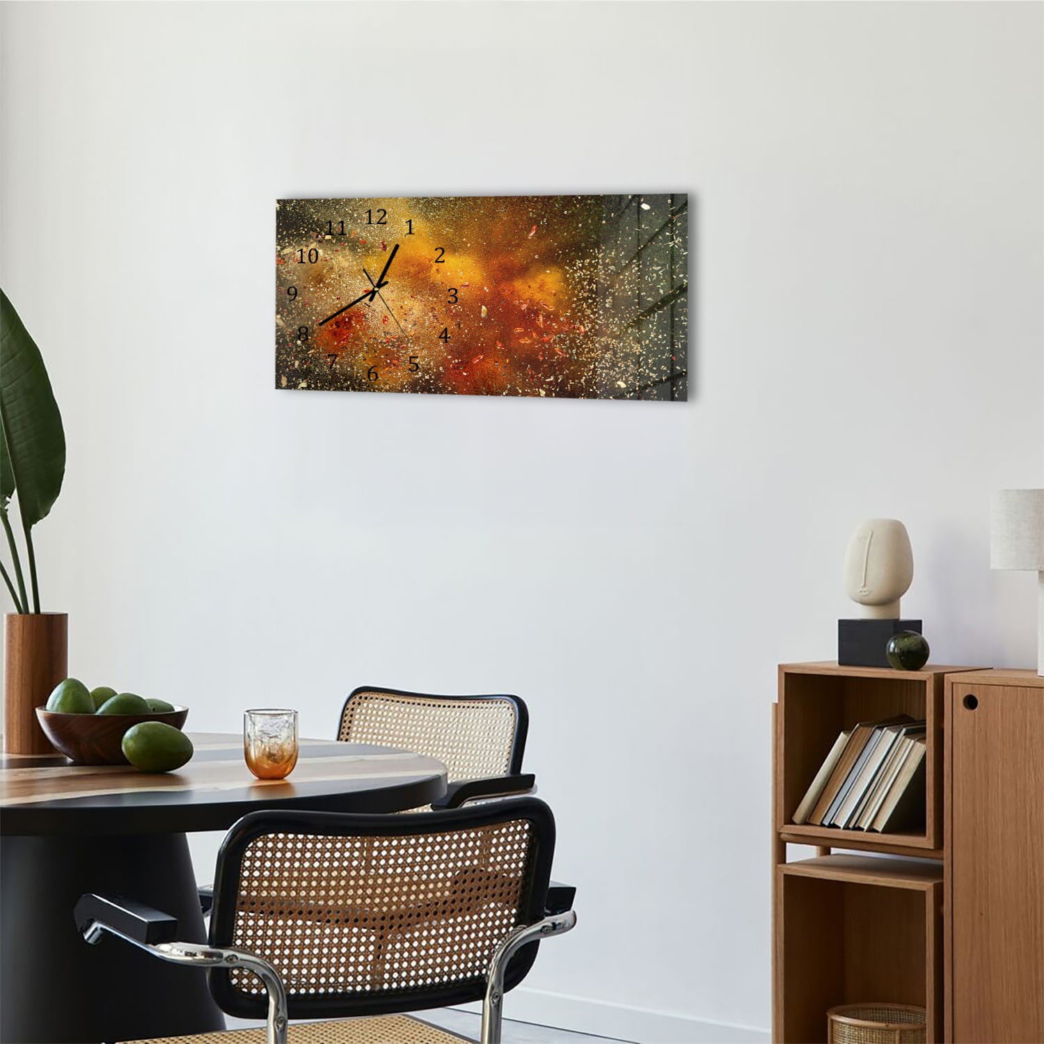 Wanduhr 60x30 - Kräuterexplosion