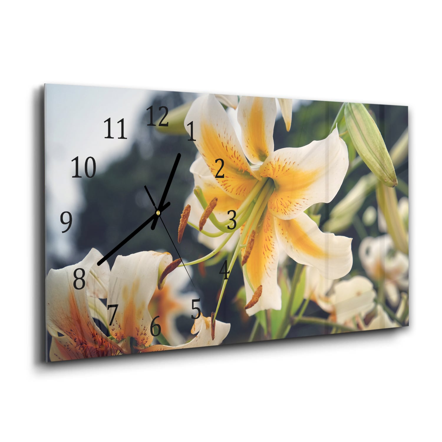 Wanduhr 60x30 - Sommerlilie