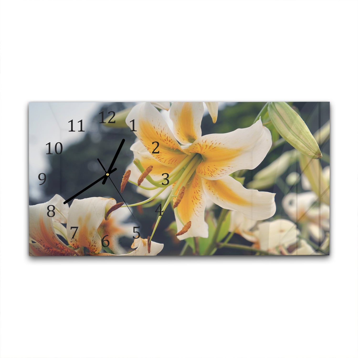 Wanduhr 60x30 - Sommerlilie