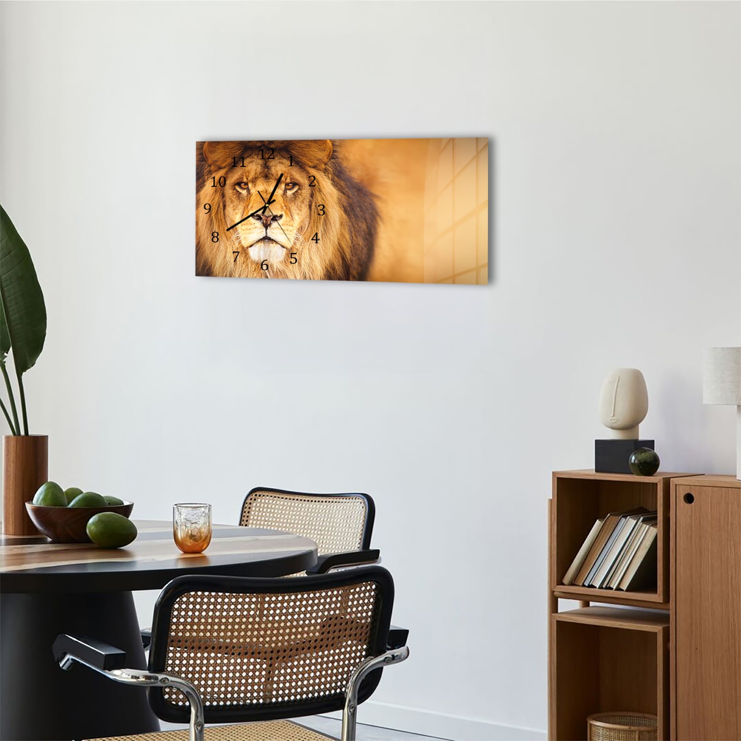 Wanduhr 60x30 - Afrikanischer Löwe