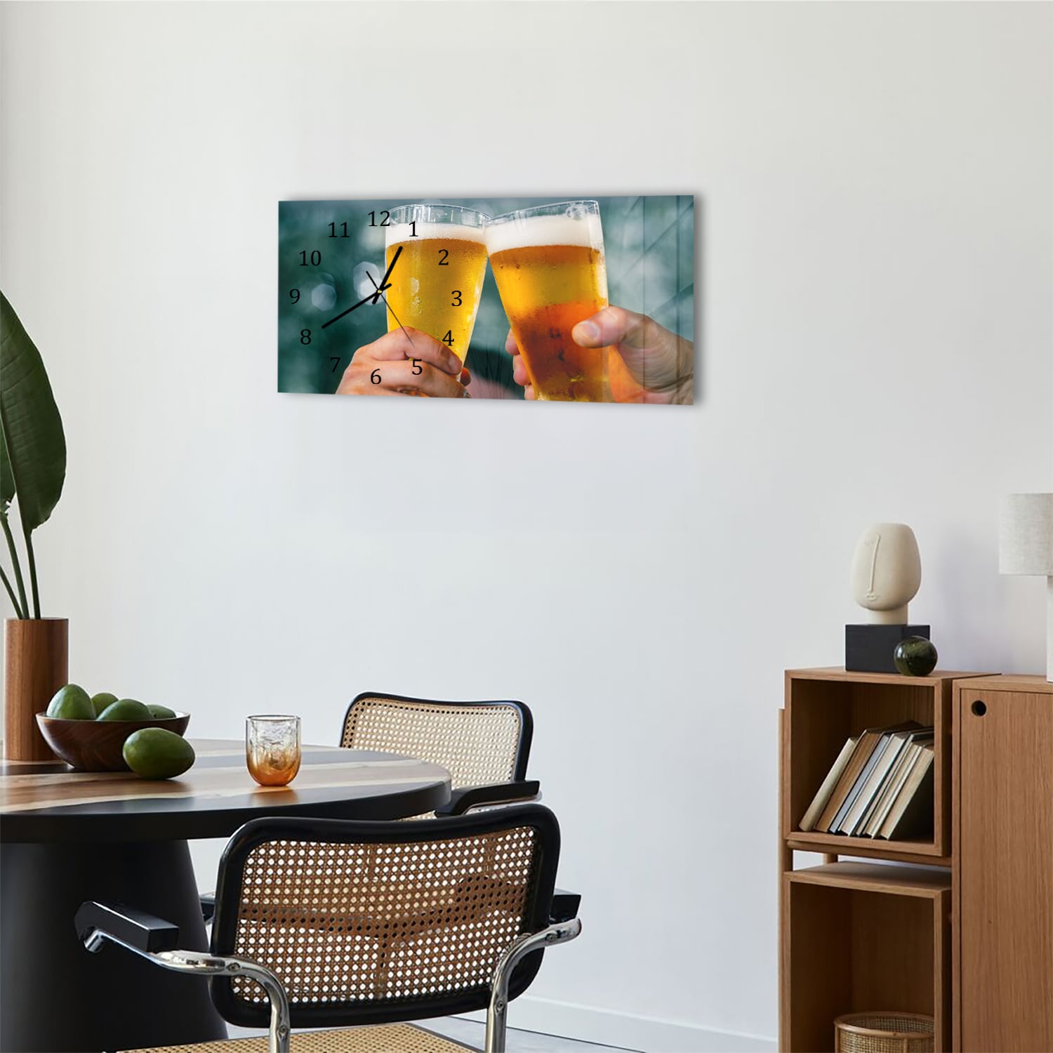 Wanduhr 60x30 - Klingende Gläser