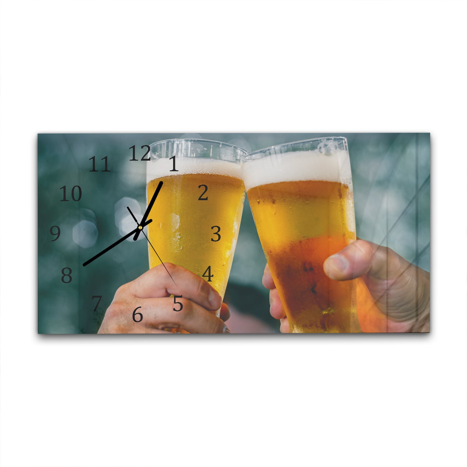 Wanduhr 60x30 - Klingende Gläser