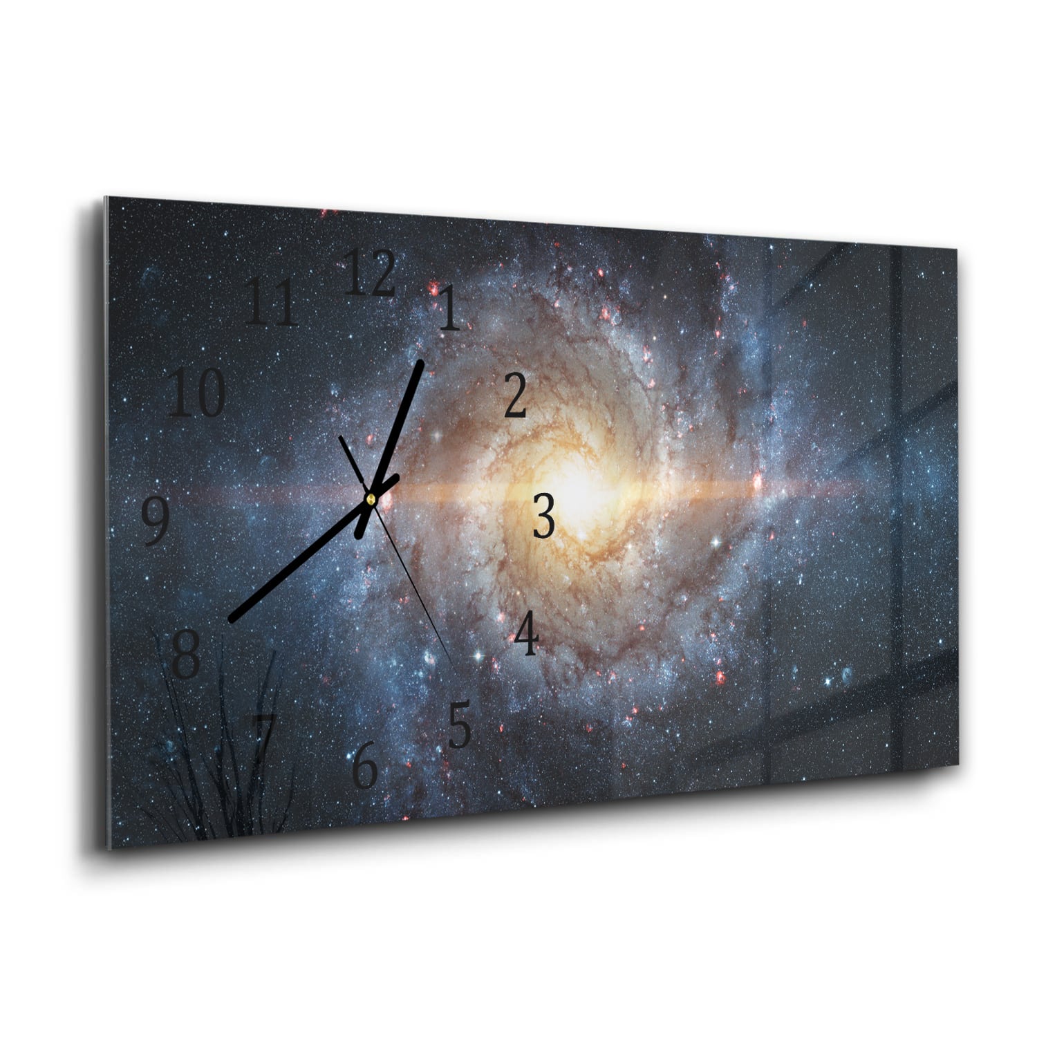 Wanduhr 60x30 - Nebel zwischen den Sternen