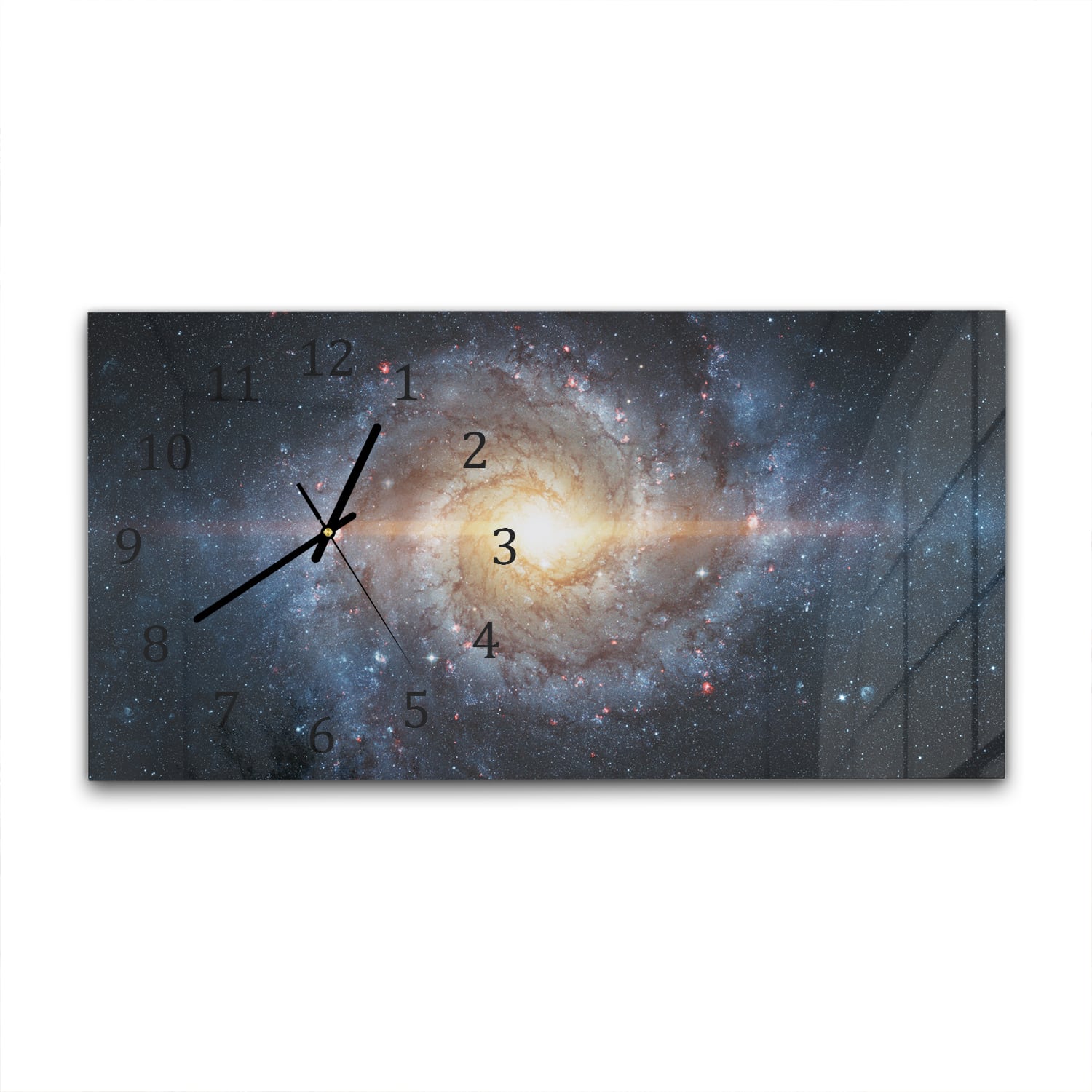 Wanduhr 60x30 - Nebel zwischen den Sternen