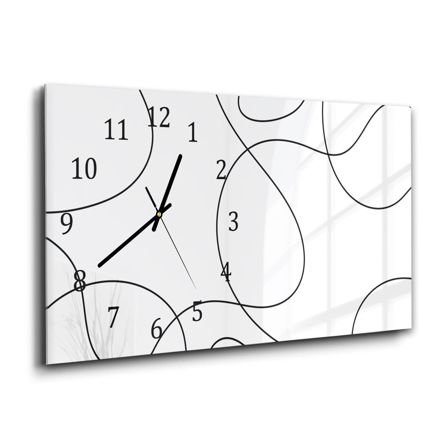 Wanduhr 60x30 - Wellenlinien