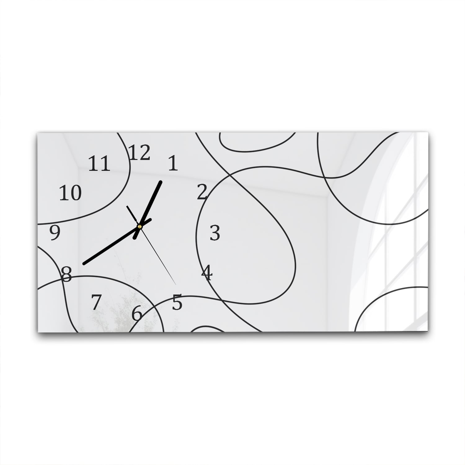 Wanduhr 60x30 - Wellenlinien