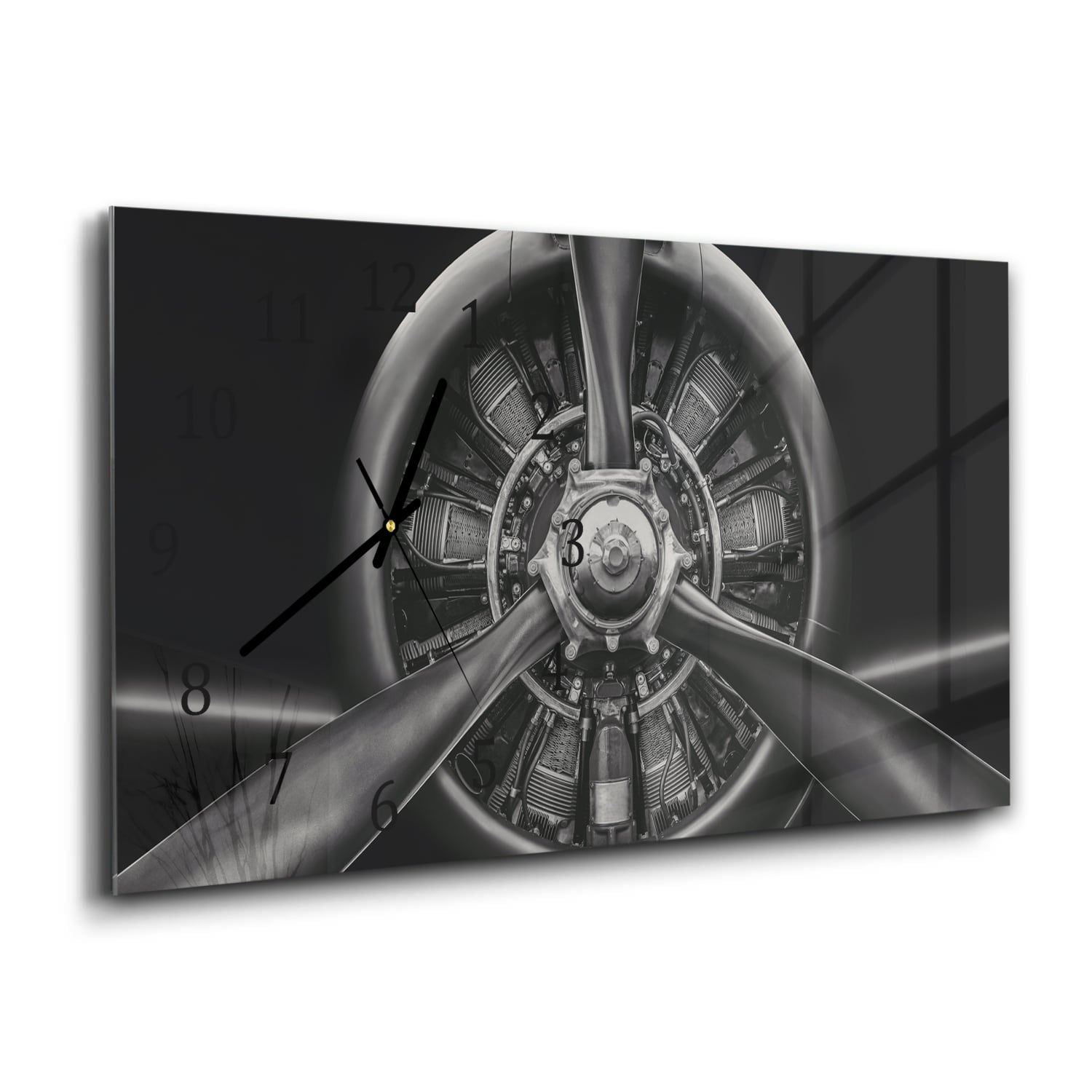 Wanduhr 60x30 - Flugzeug-Radialmotor