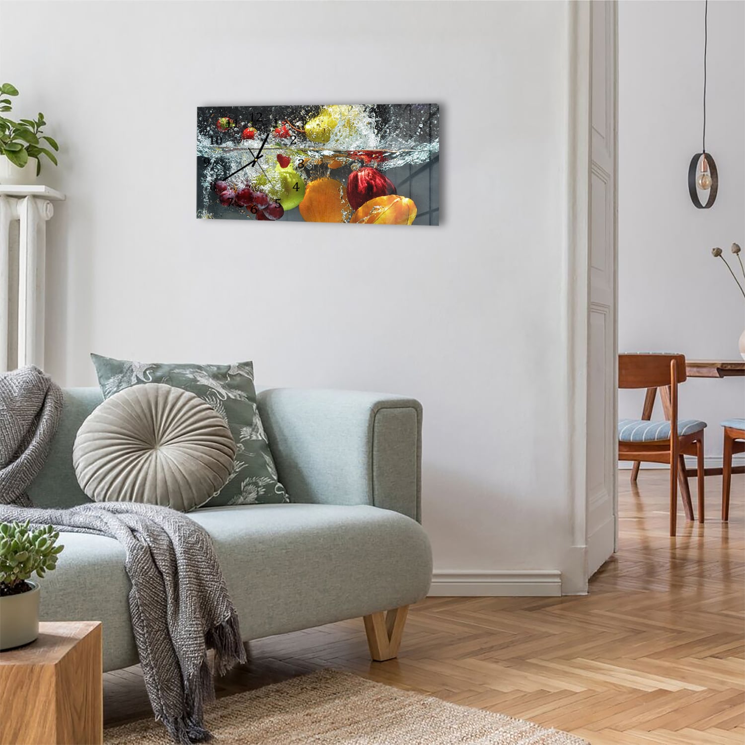 Wanduhr 60x30 - Frucht-Splash