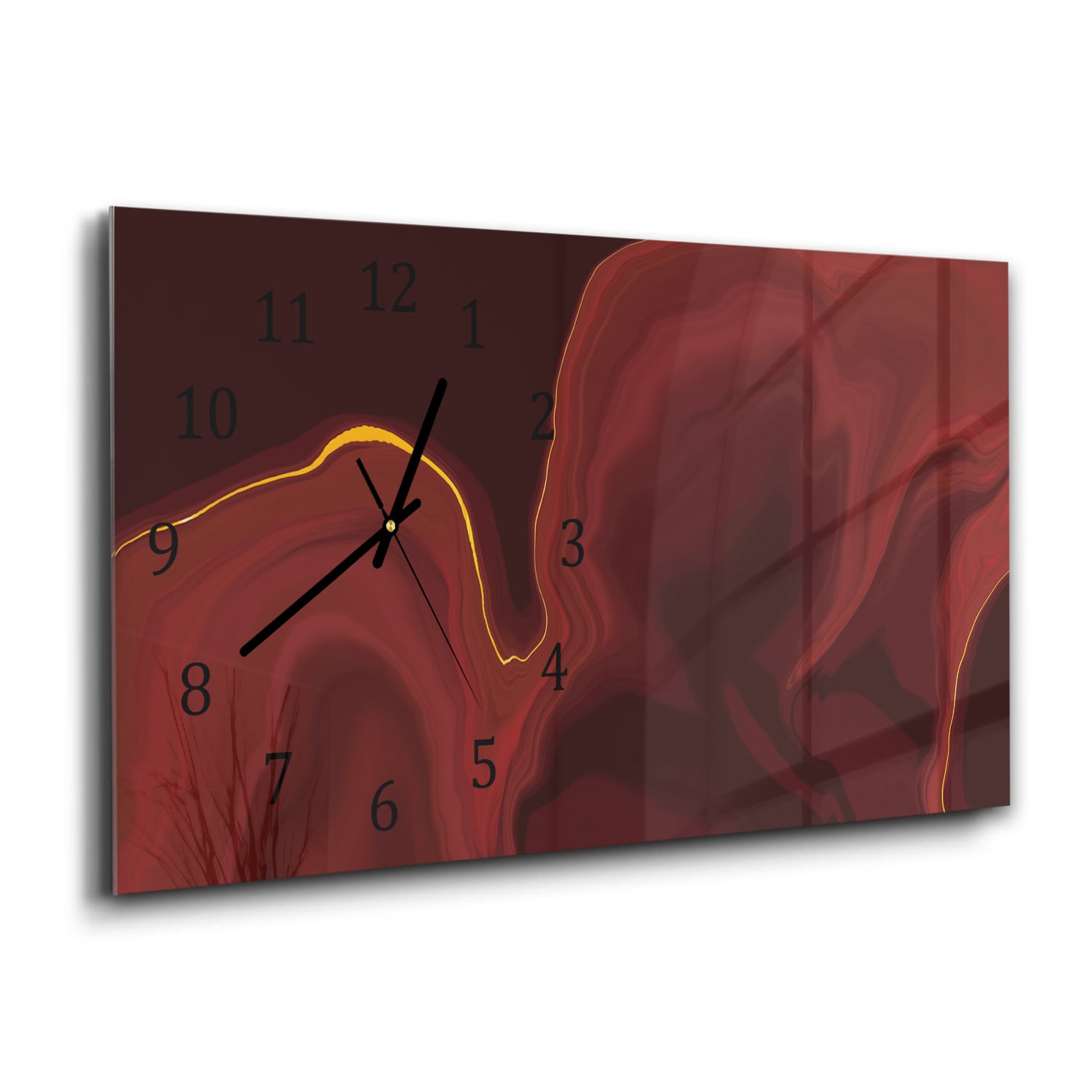 Wanduhr 60x30 - Luxuriöser roter Marmor