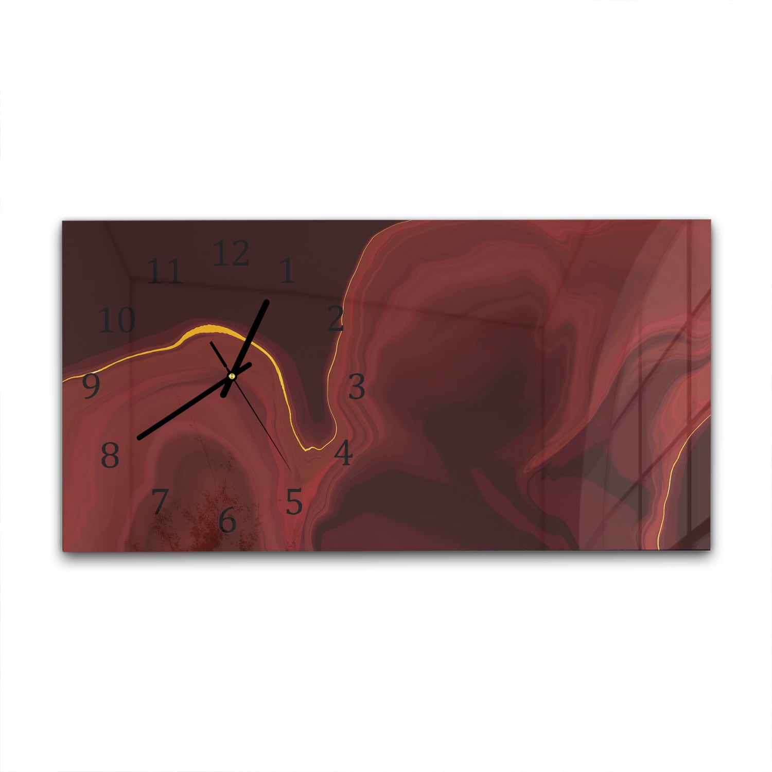 Wanduhr 60x30 - Luxuriöser roter Marmor