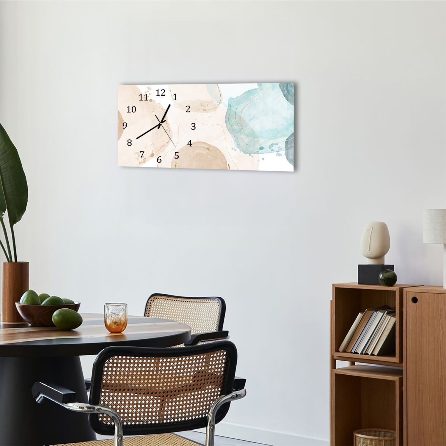 Wanduhr 60x30 - Aquarellkunst