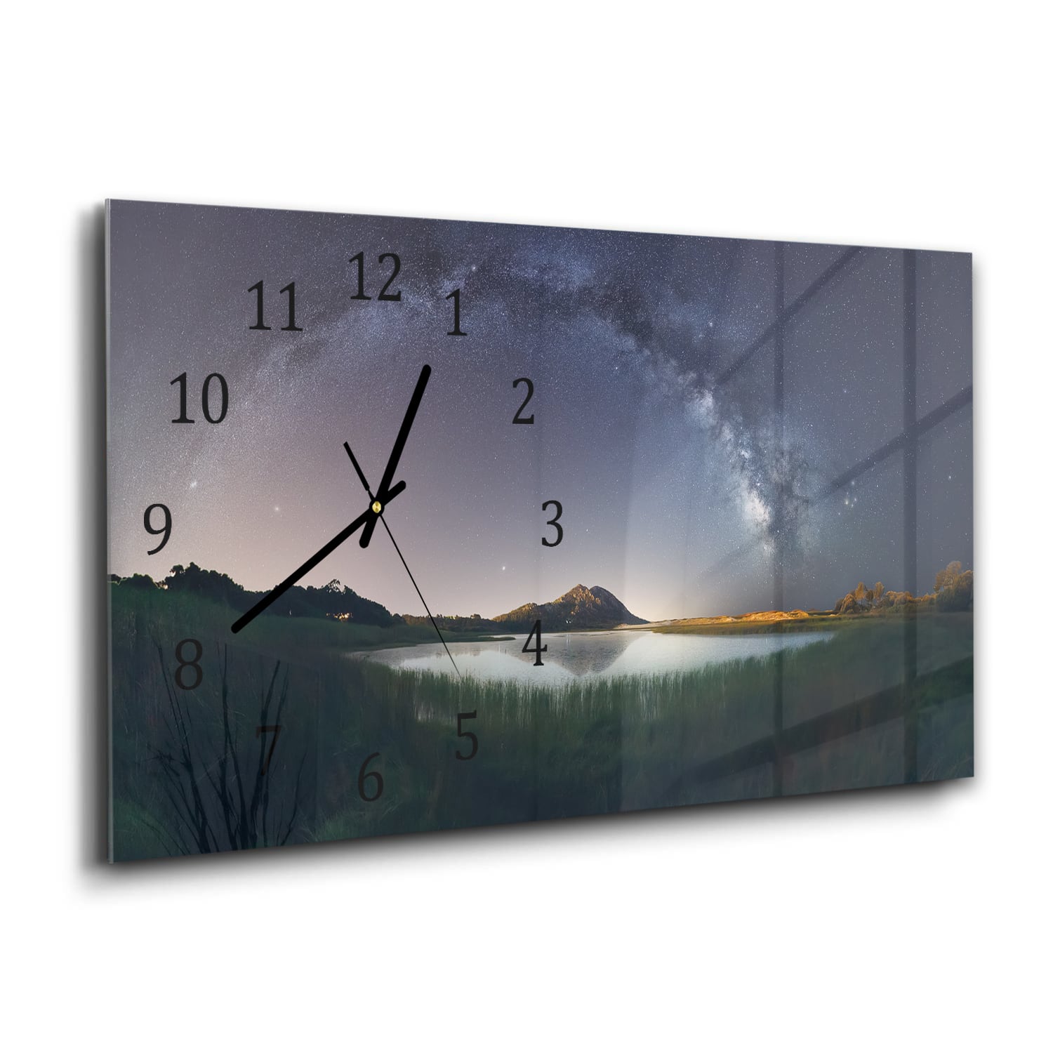 Wanduhr 60x30 - Milchstraßen-Reflexion