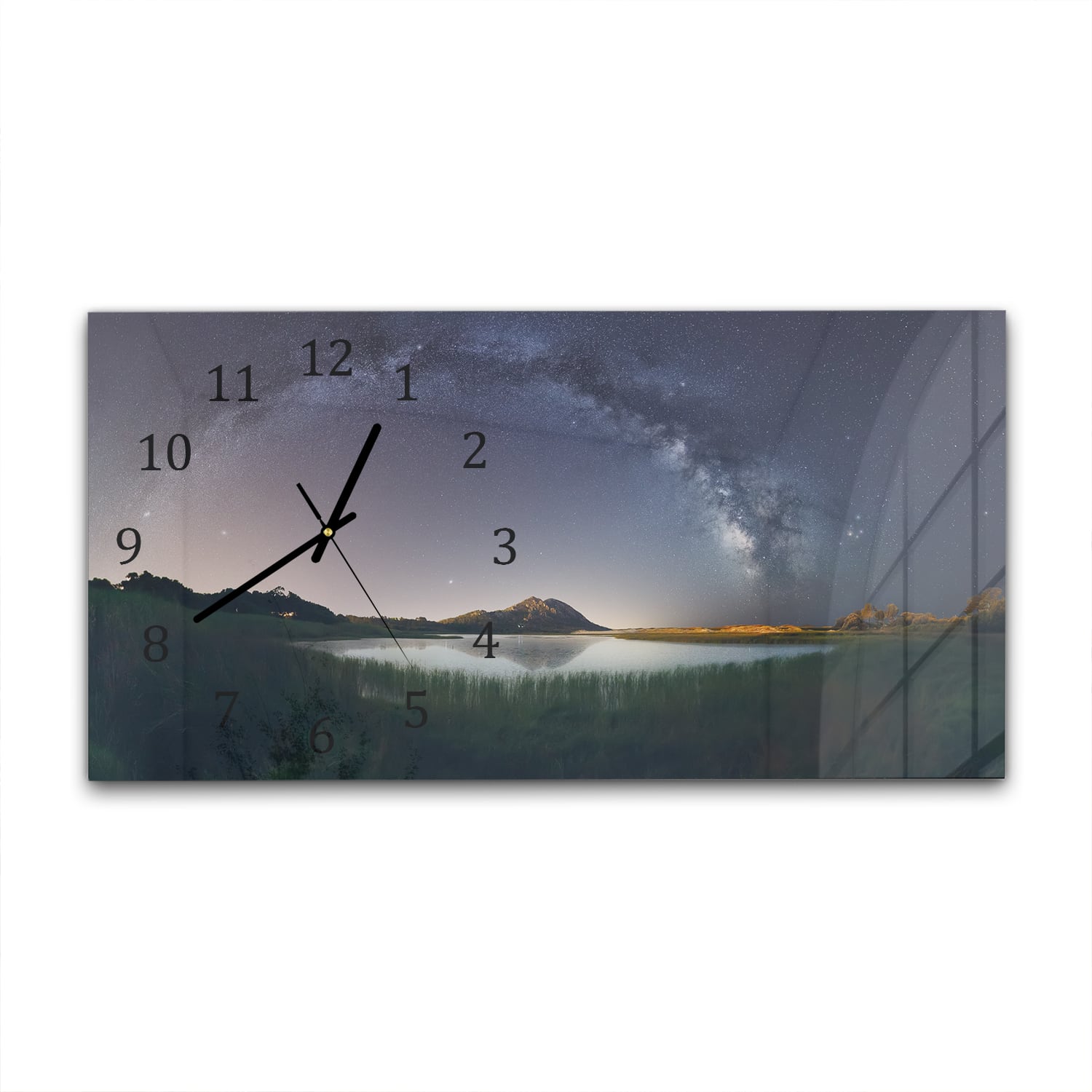 Wanduhr 60x30 - Milchstraßen-Reflexion