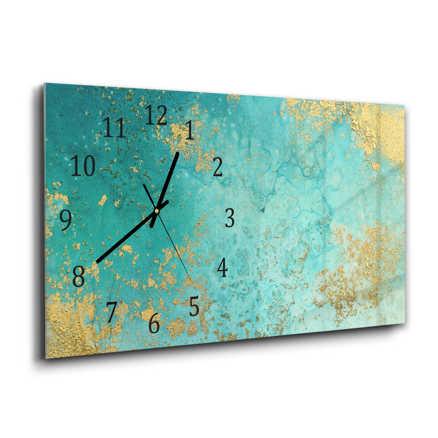 Wanduhr 60x30 - Abstraktes flüssiges Gemälde