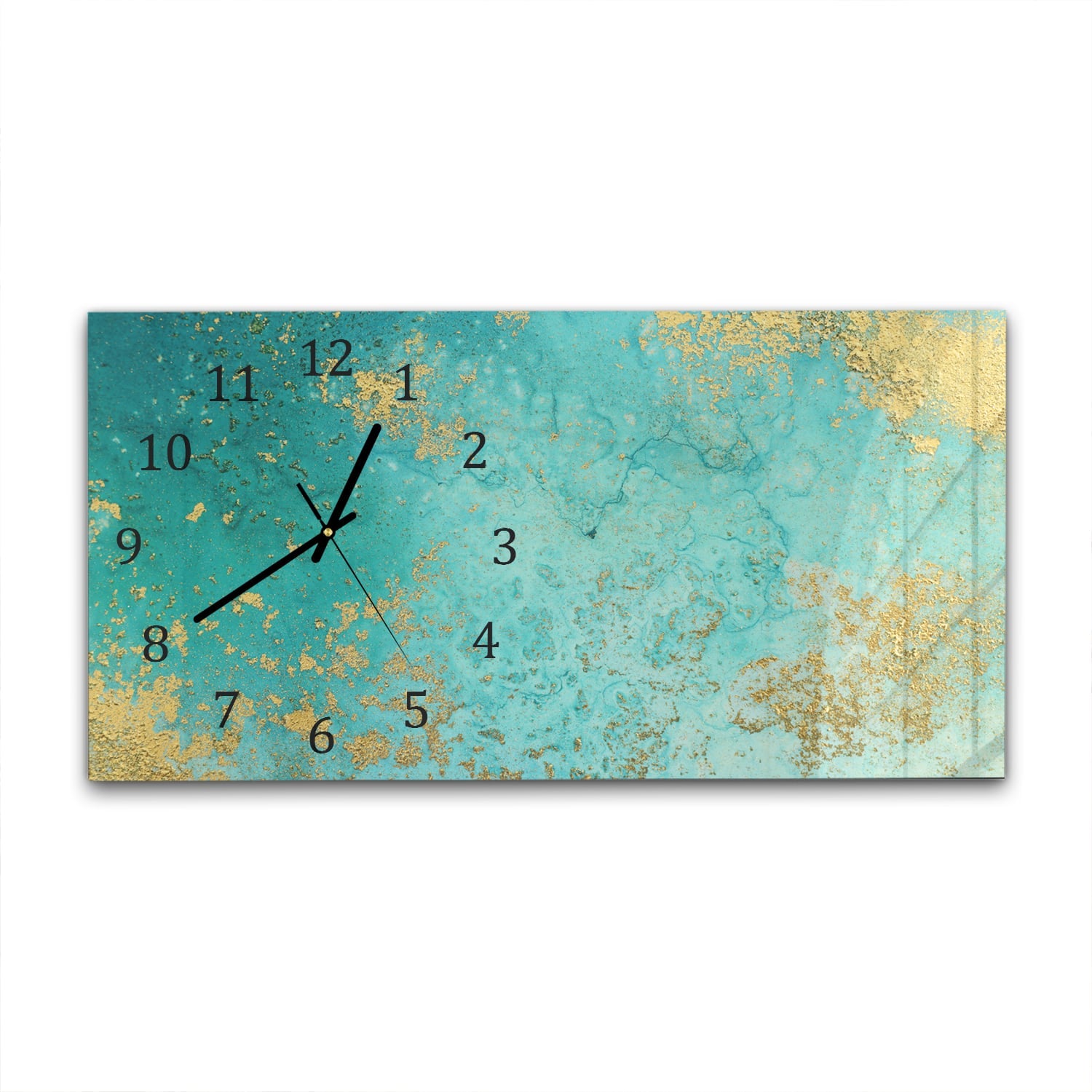 Wanduhr 60x30 - Abstraktes flüssiges Gemälde