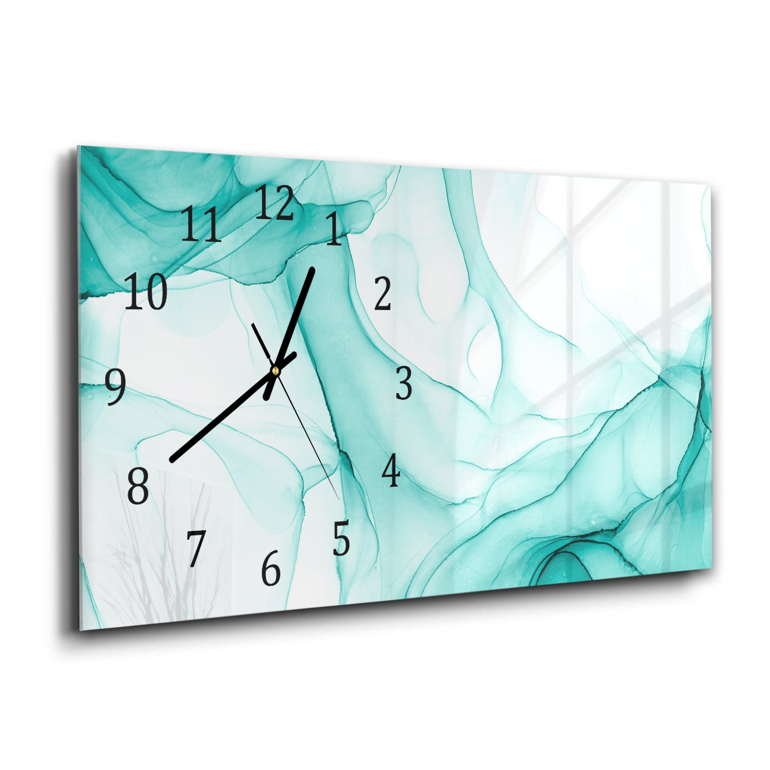 Wanduhr 60x30 - Aqua-Marmor