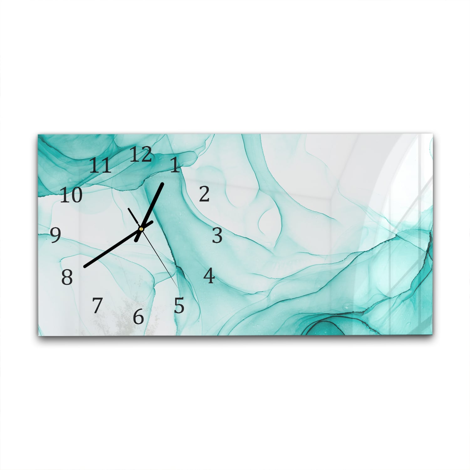 Wanduhr 60x30 - Aqua-Marmor