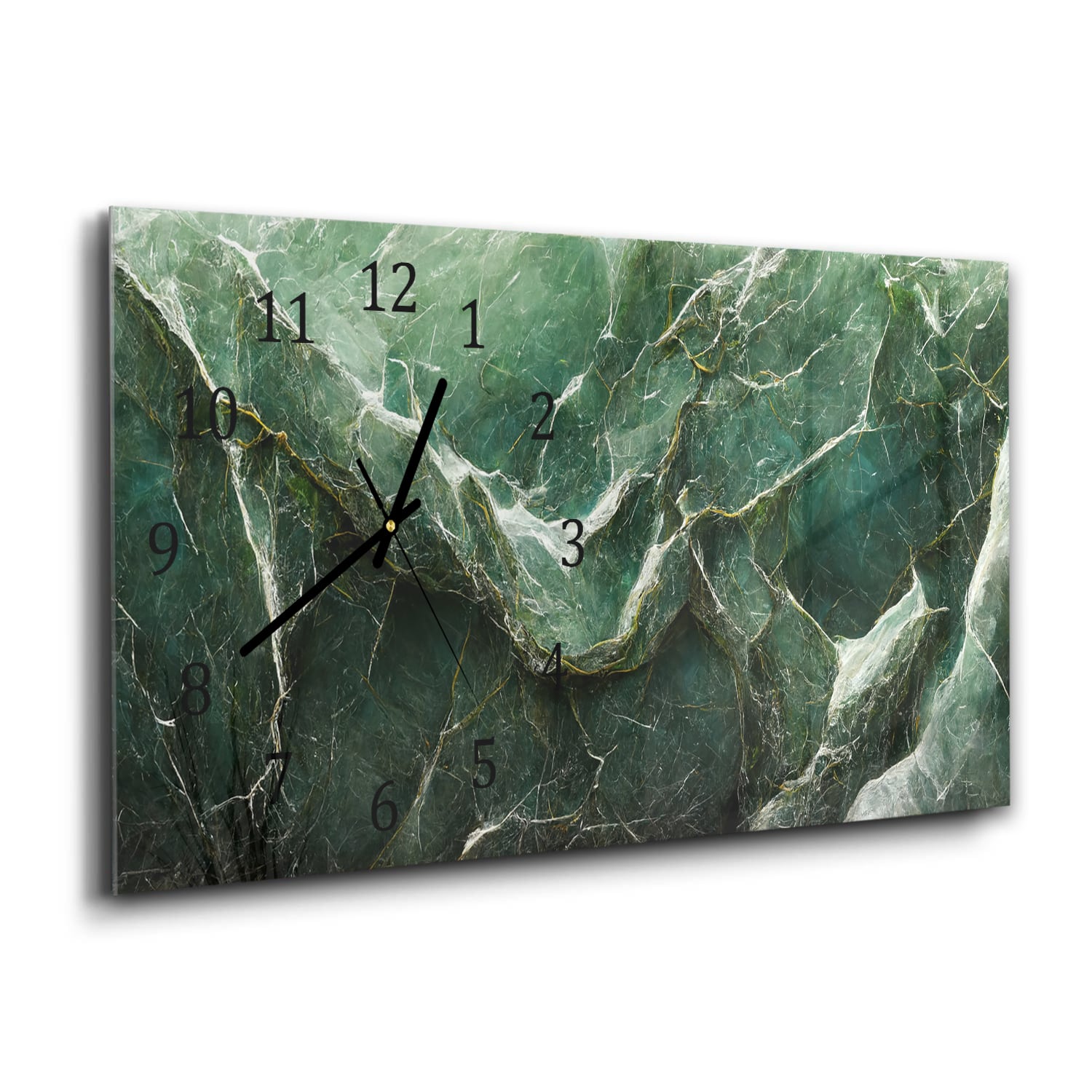 Wanduhr 60x30 - Luxuriöser grüner Marmor