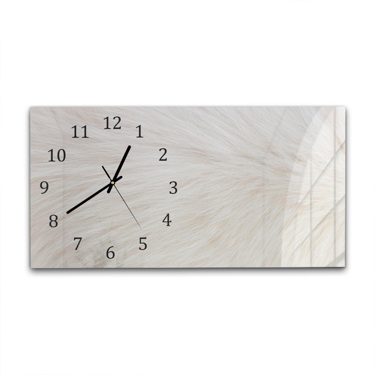 Wanduhr 60x30 - Weißes Fell