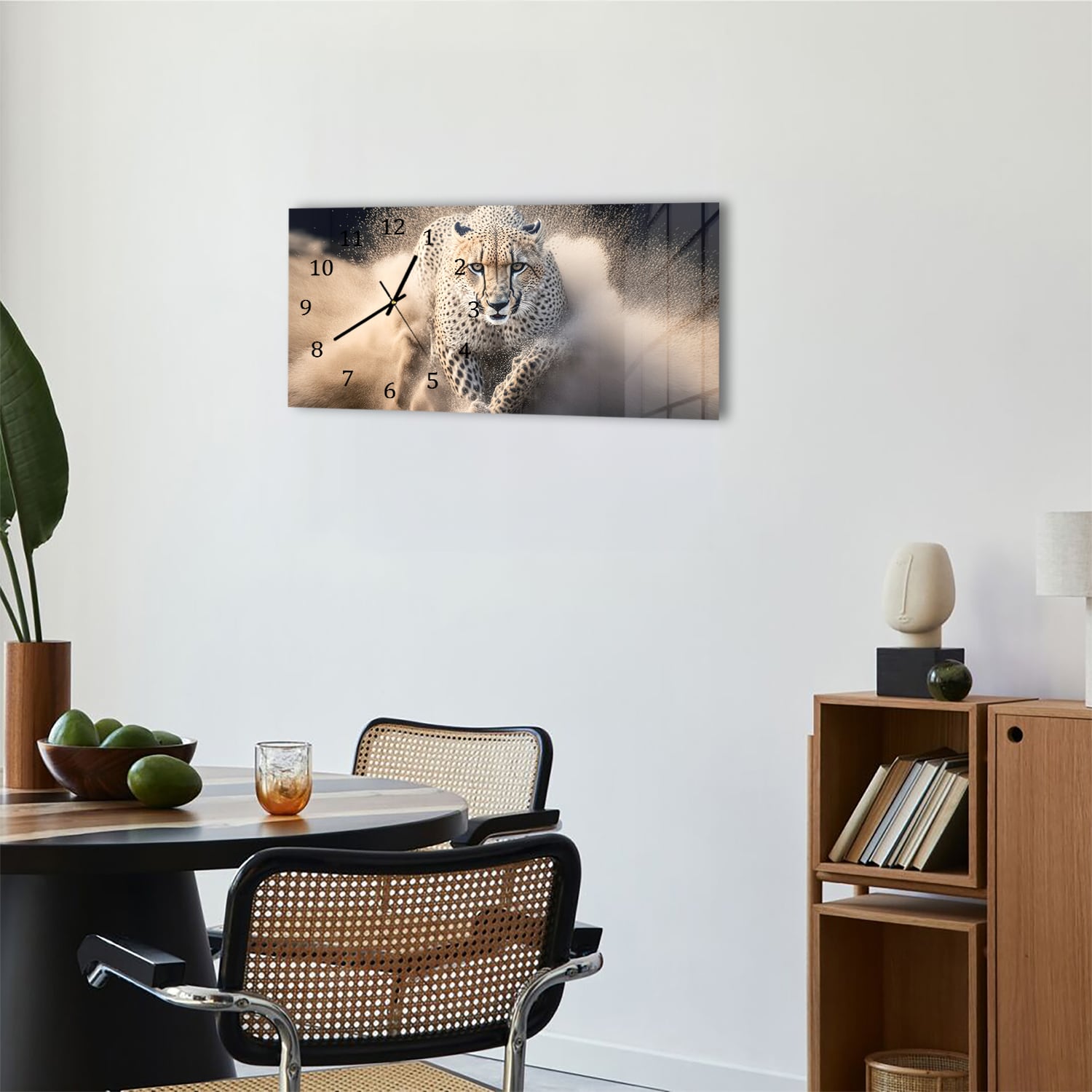 Wanduhr 60x30 - Gepard