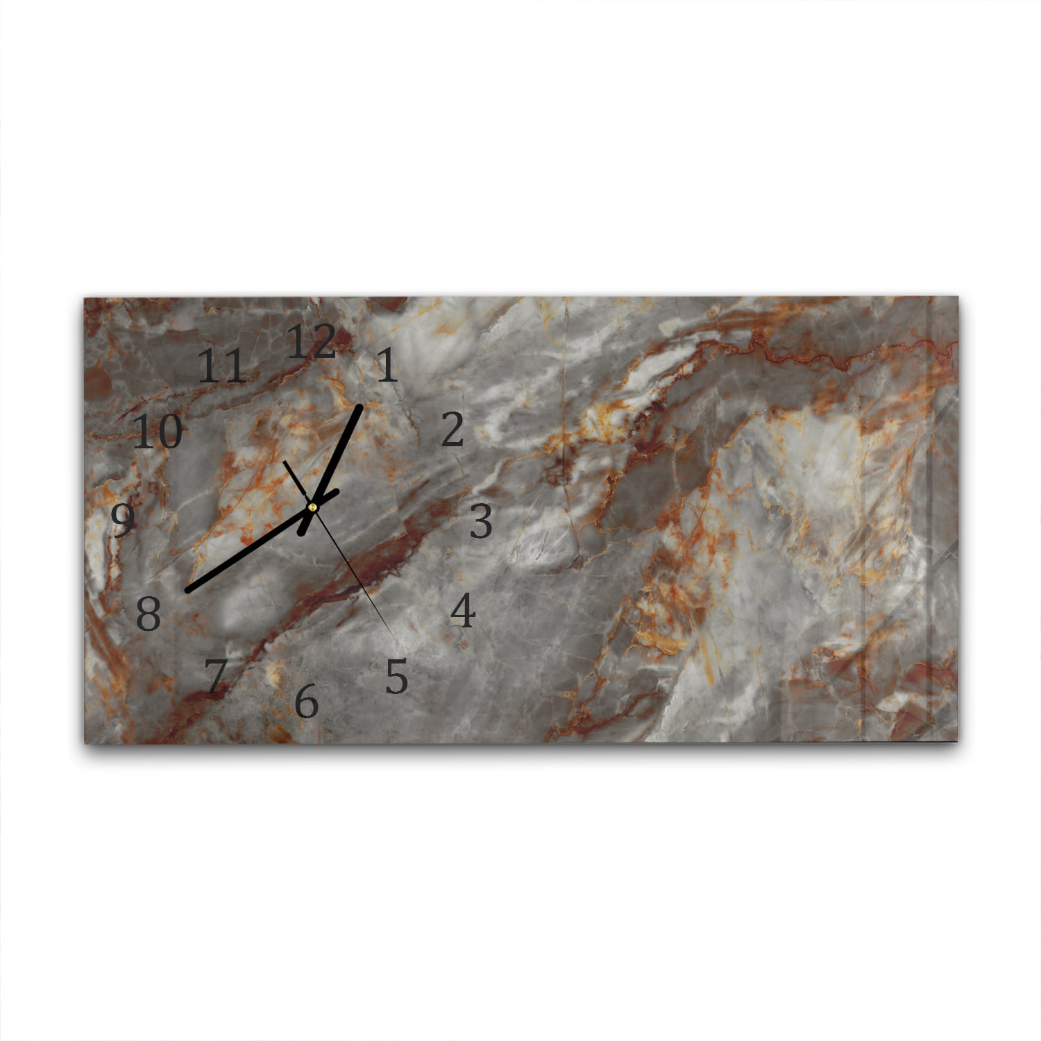 Wanduhr 60x30 - Rostroter Marmor
