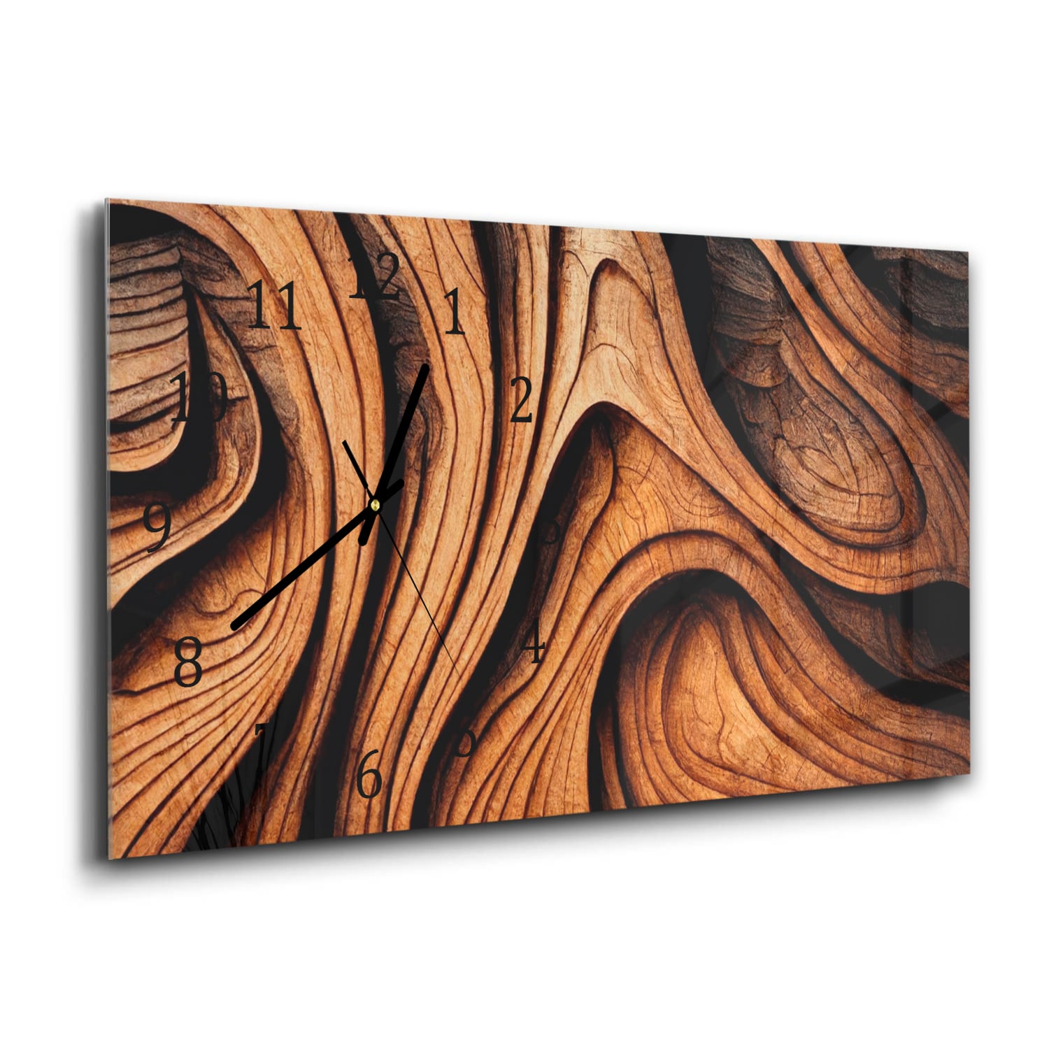 Wanduhr 60x30 - Abstrakte Holztextur
