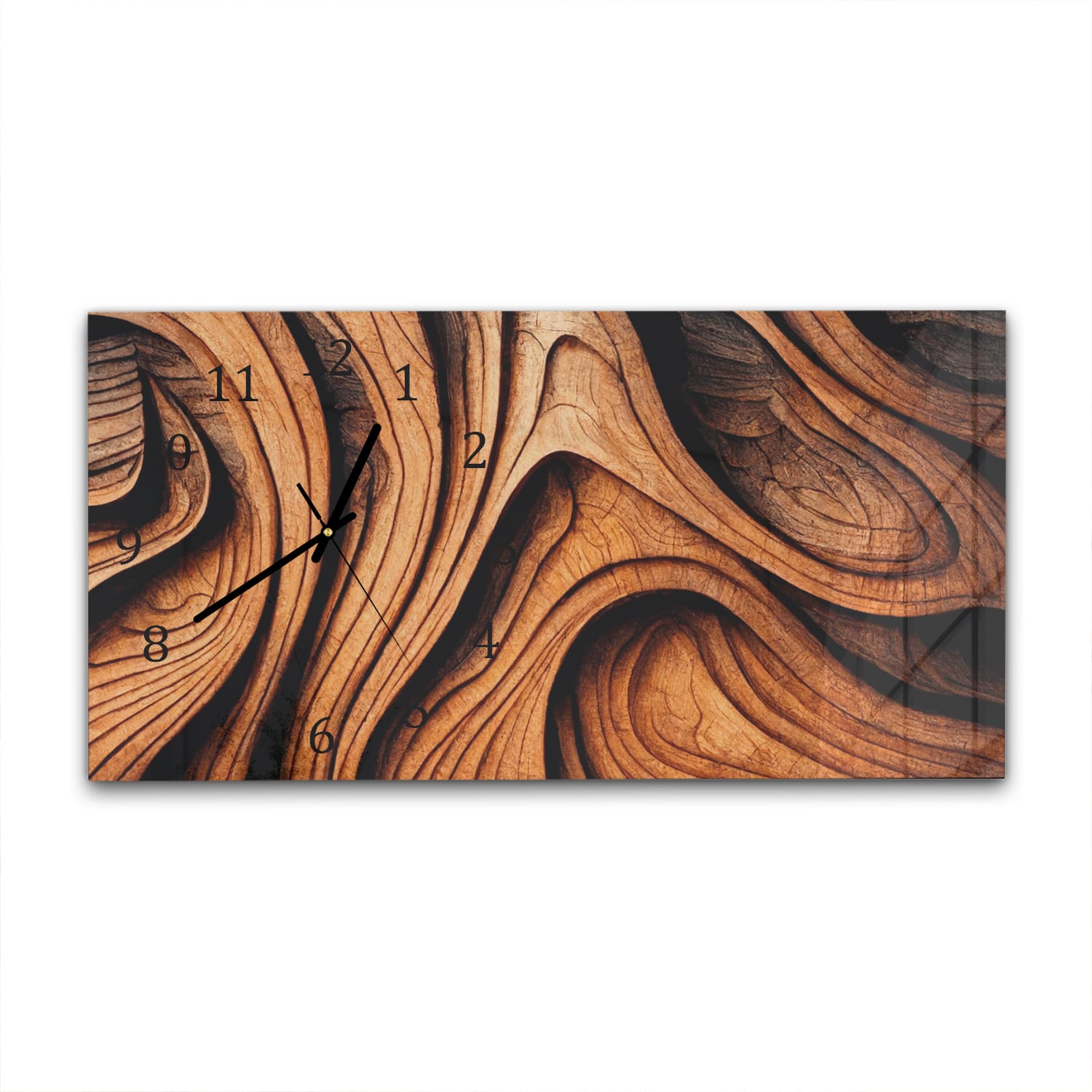 Wanduhr 60x30 - Abstrakte Holztextur