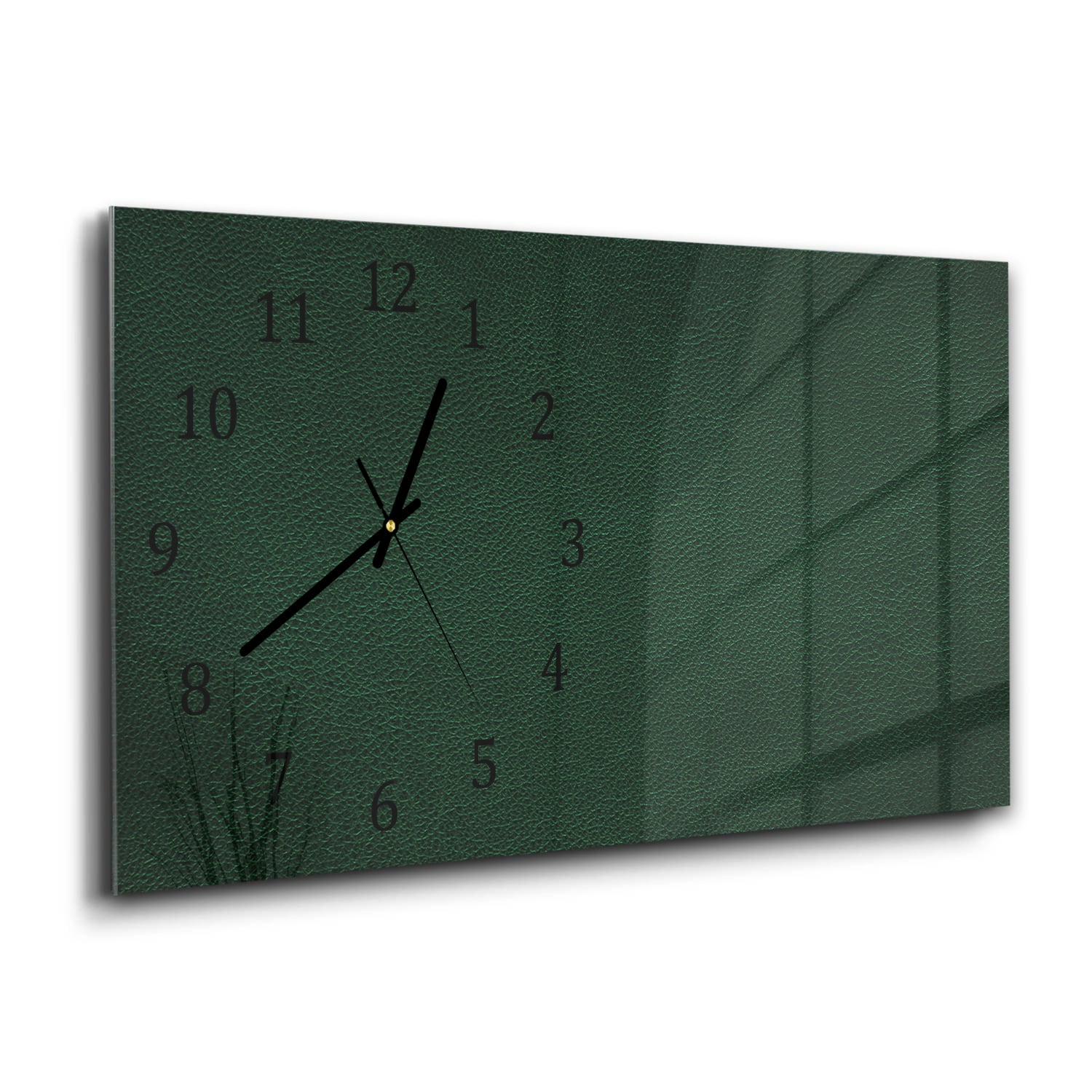 Wanduhr 60x30 - Dunkelgrünes Leder