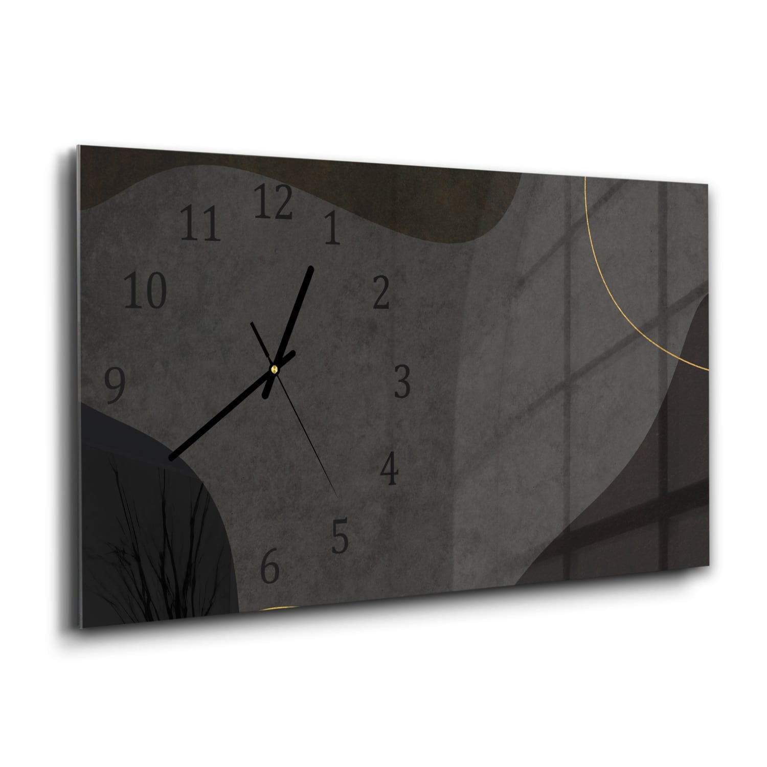 Wanduhr 60x30 - Schwarze japanische Papiertextur