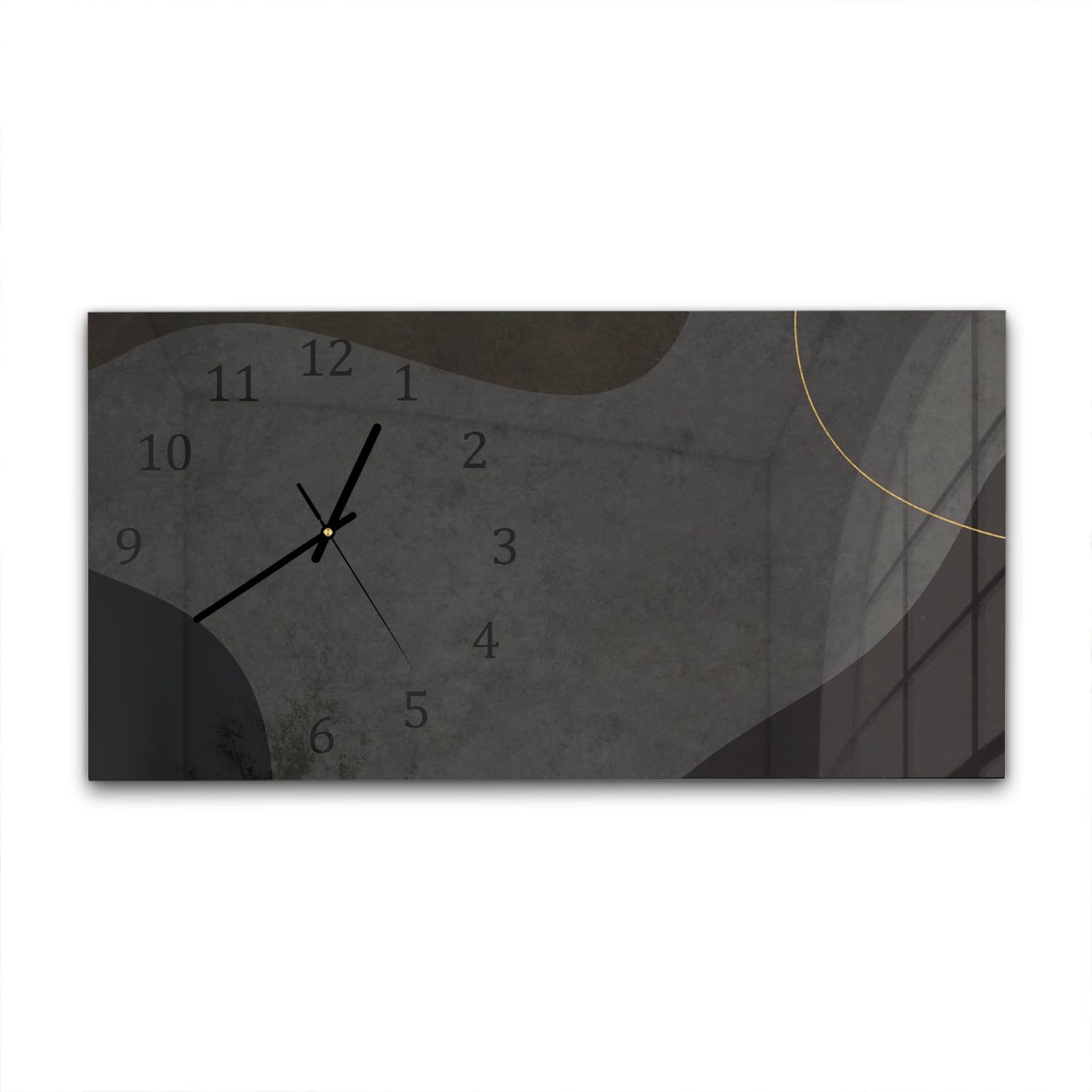 Wanduhr 60x30 - Schwarze japanische Papiertextur