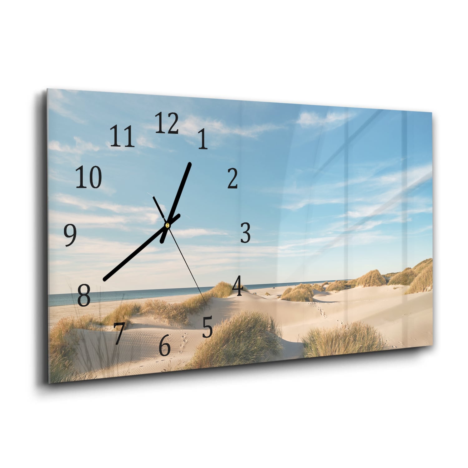 Wanduhr 60x30 - Dünen an der dänischen Küste