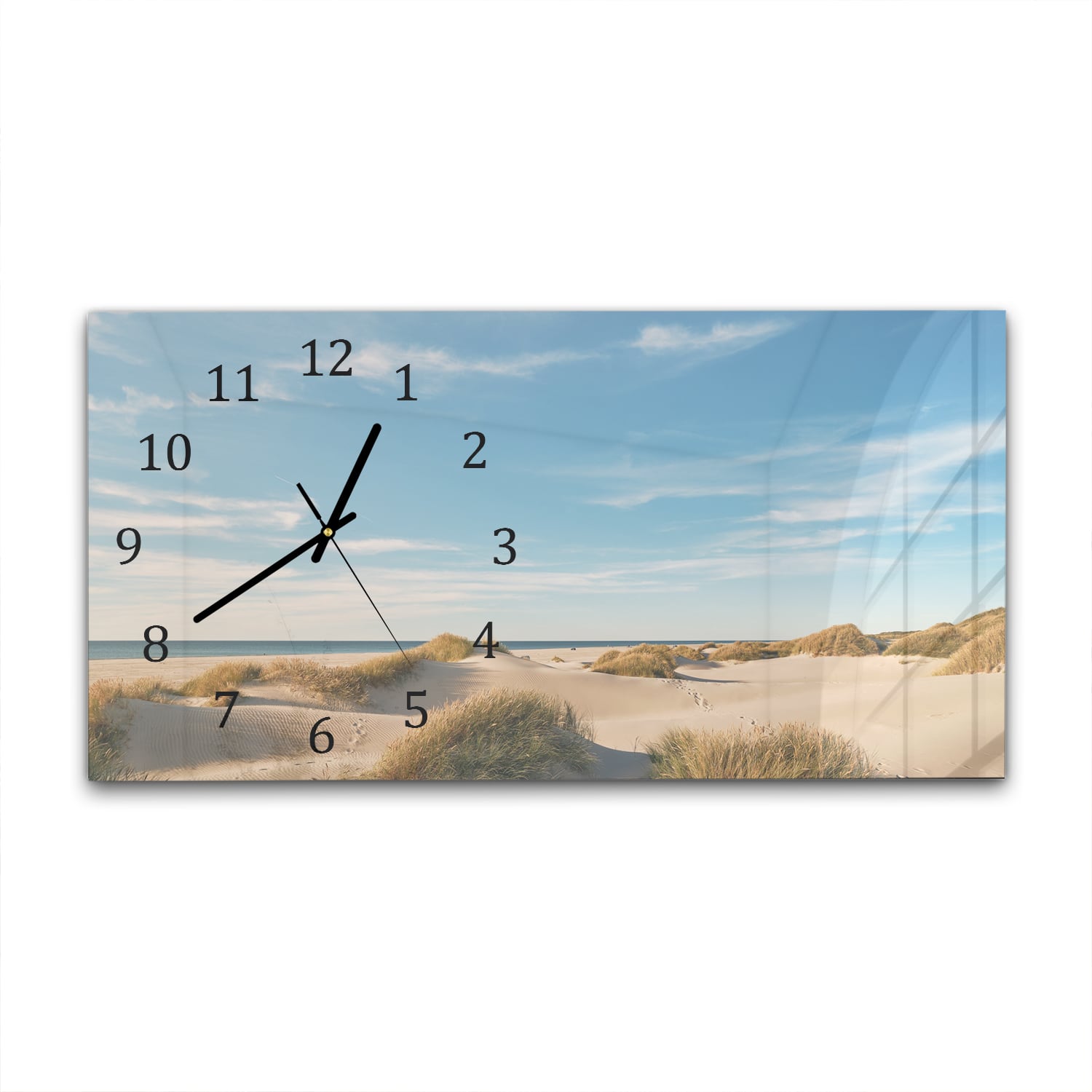 Wanduhr 60x30 - Dünen an der dänischen Küste