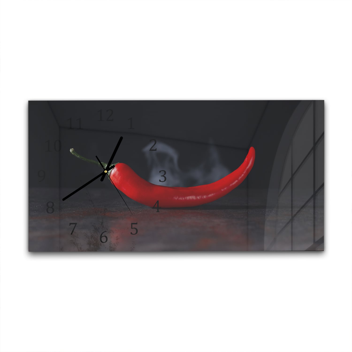 Wanduhr 60x30 - Scharfe Peperoni