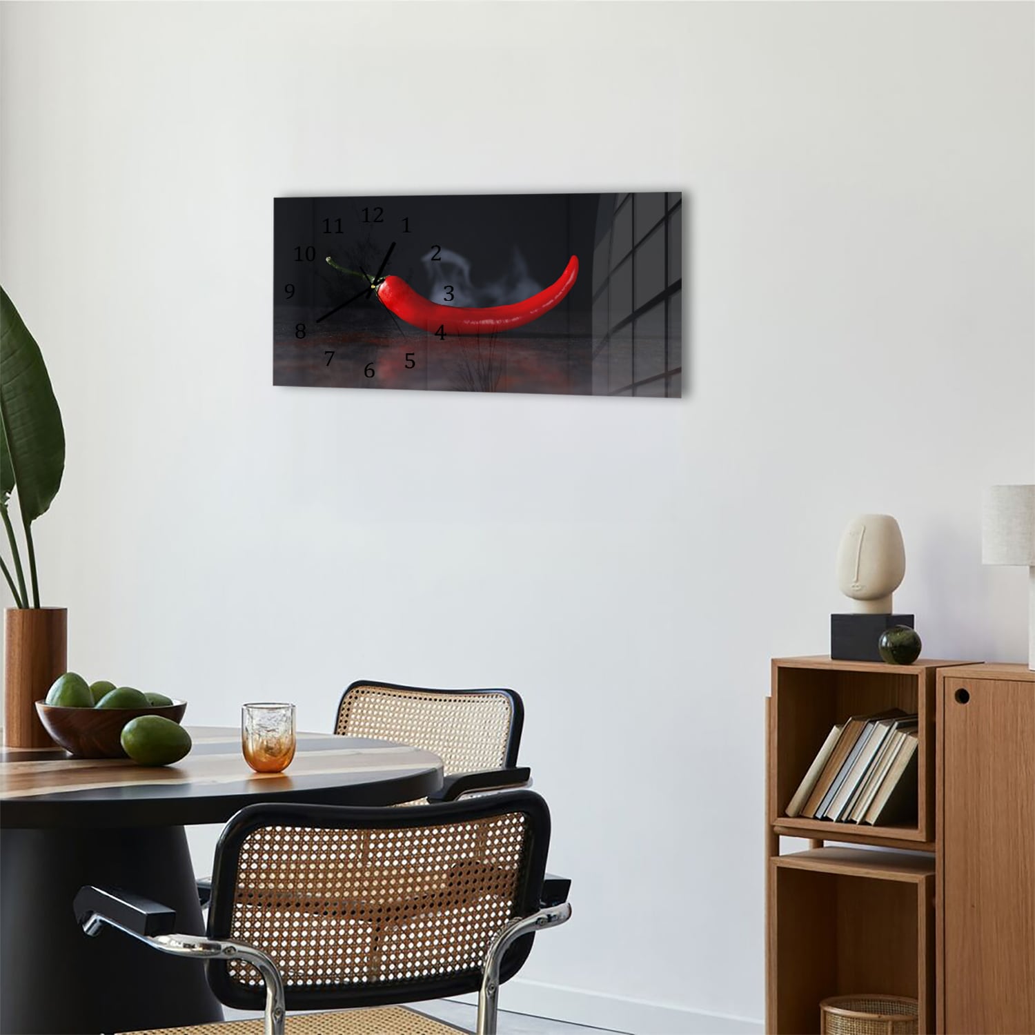 Wanduhr 60x30 - Scharfe Peperoni