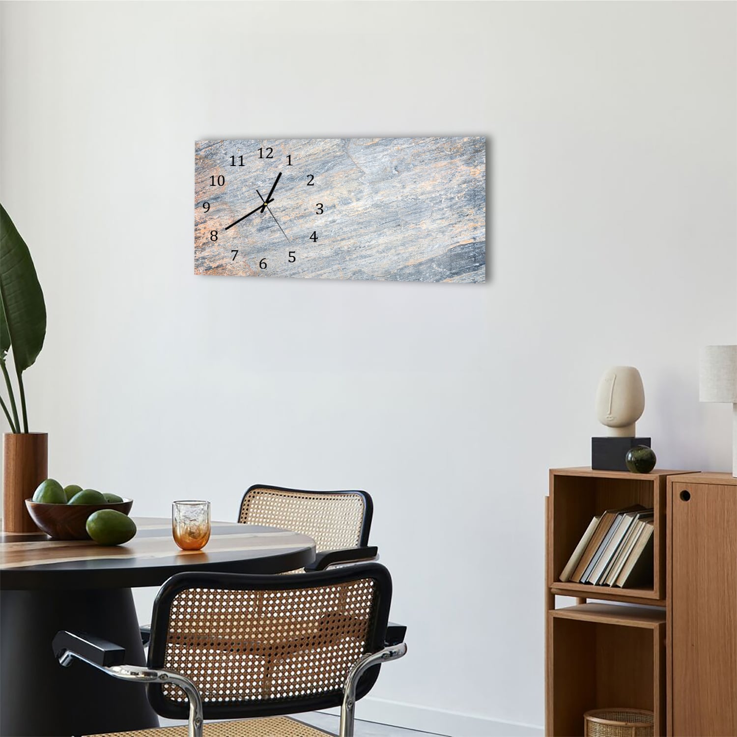 Wanduhr 60x30 - Bunter Schiefer