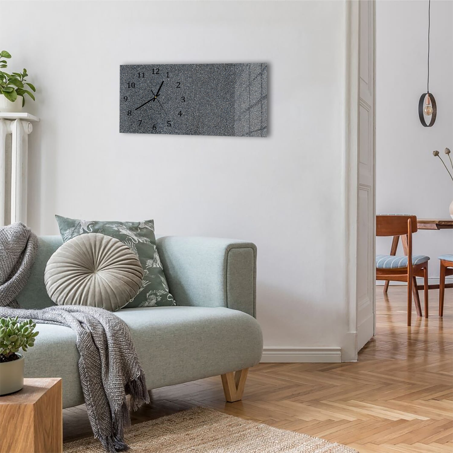 Wanduhr 60x30 - Feine Kopfsteinpflaster