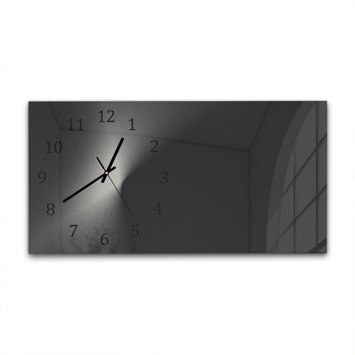 Wanduhr 60x30 - Schwarz-weißer Sand