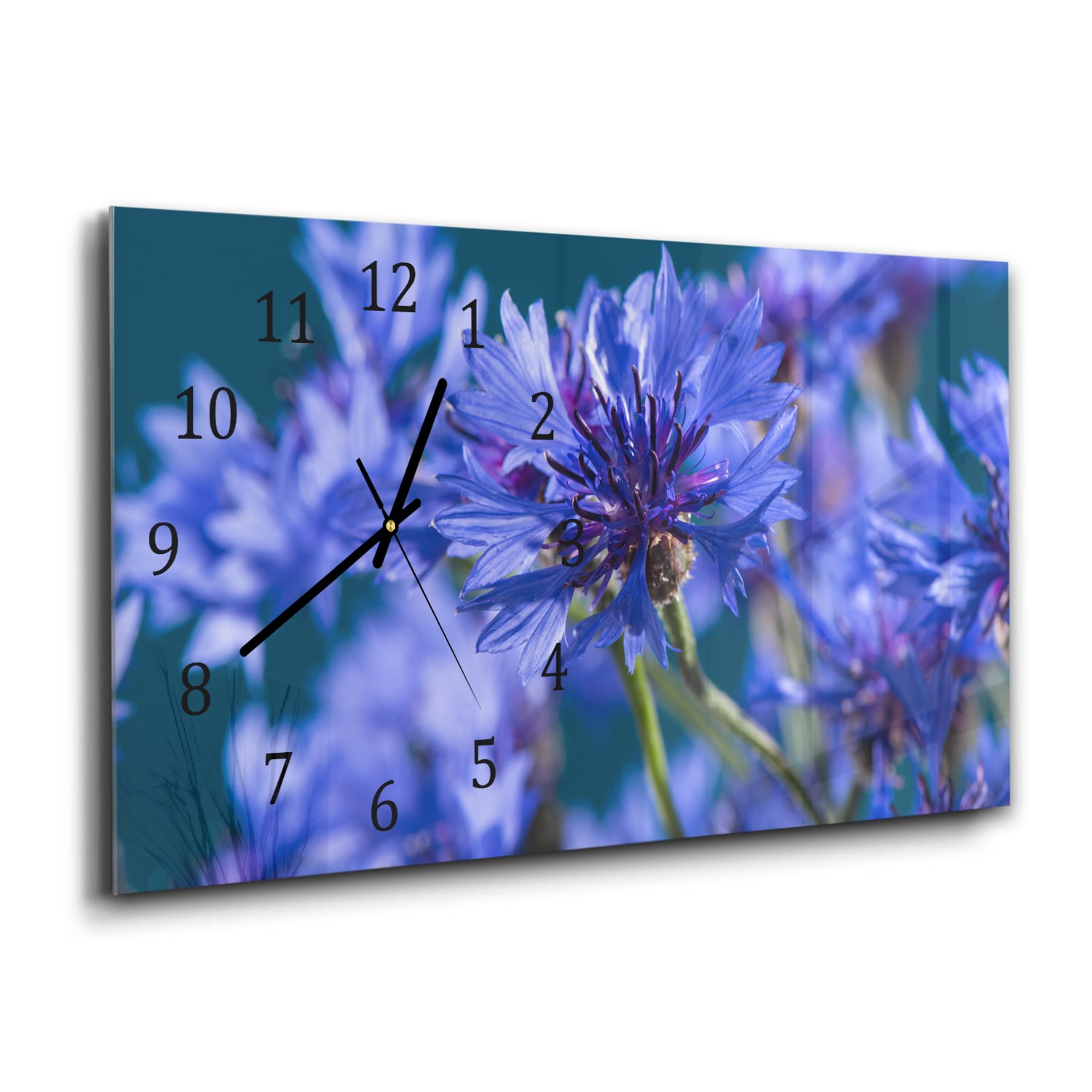 Wanduhr 60x30 - Kornblume
