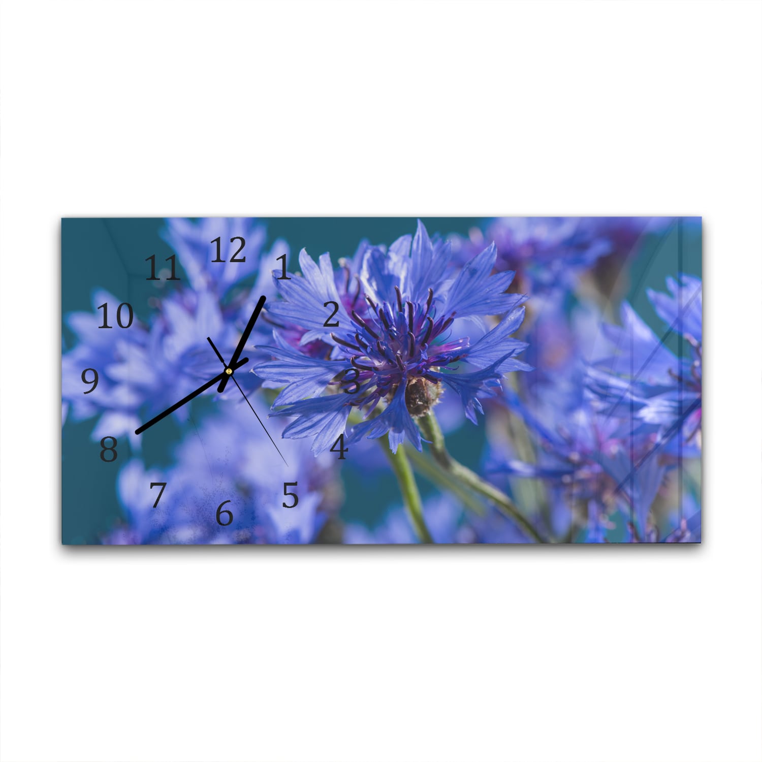 Wanduhr 60x30 - Kornblume