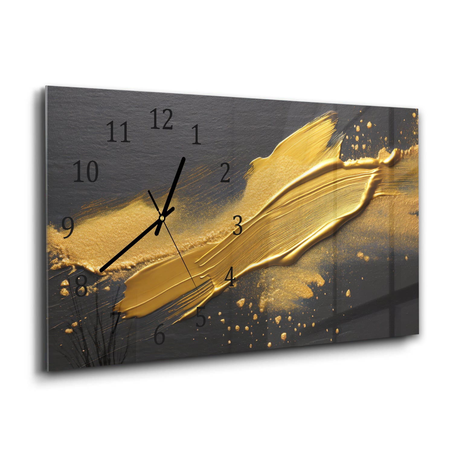 Wanduhr 60x30 - Goldener Farbschlag