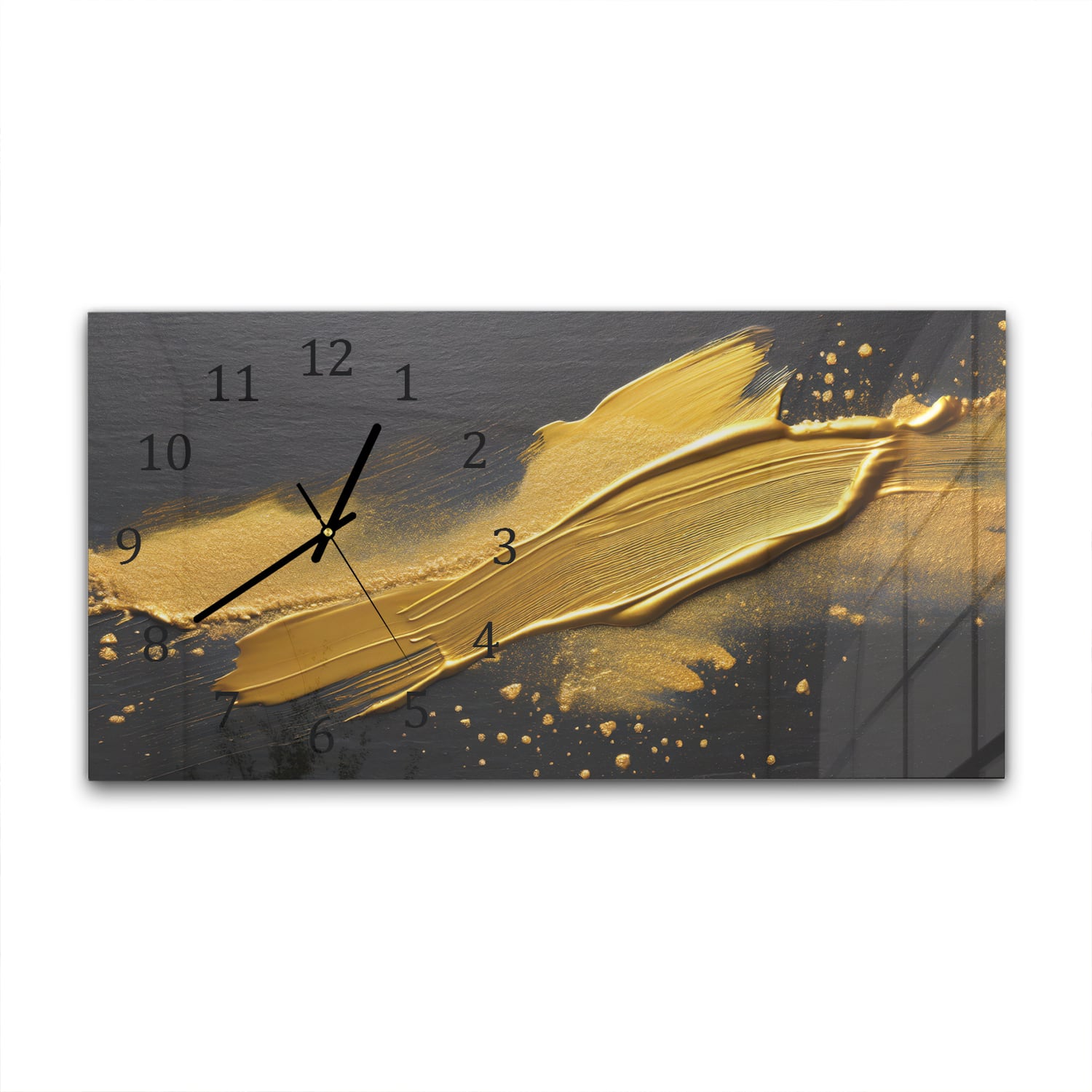 Wanduhr 60x30 - Goldener Farbschlag