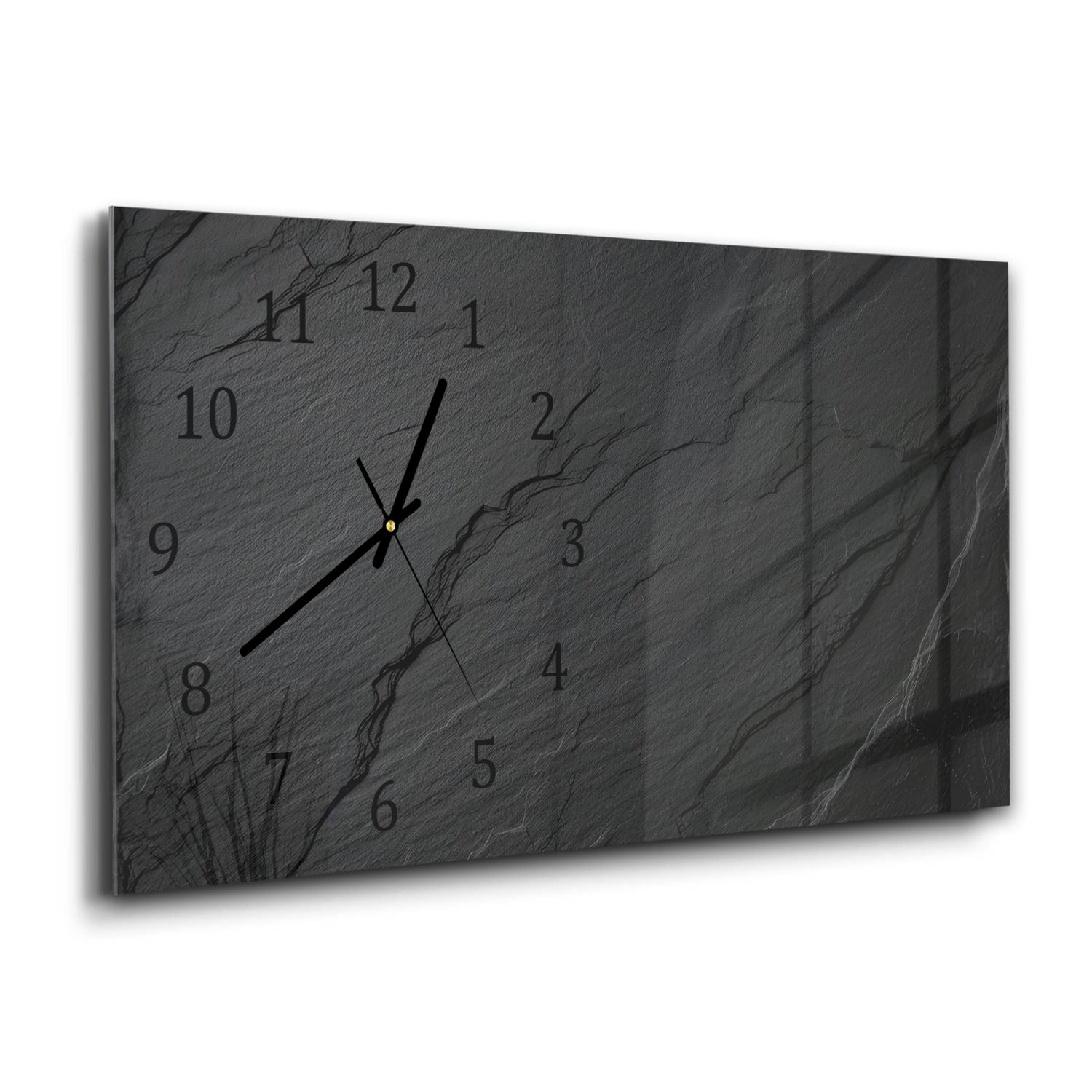 Wanduhr 60x30 - Schiefer Schwarz