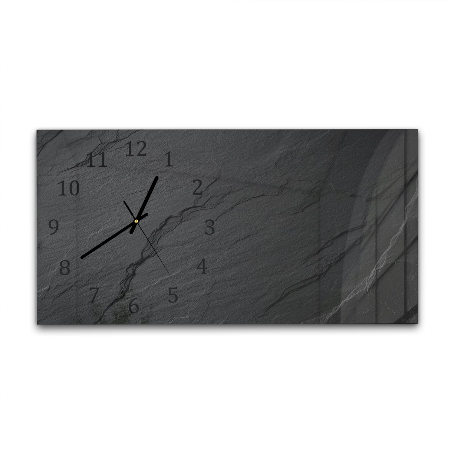 Wanduhr 60x30 - Schiefer Schwarz