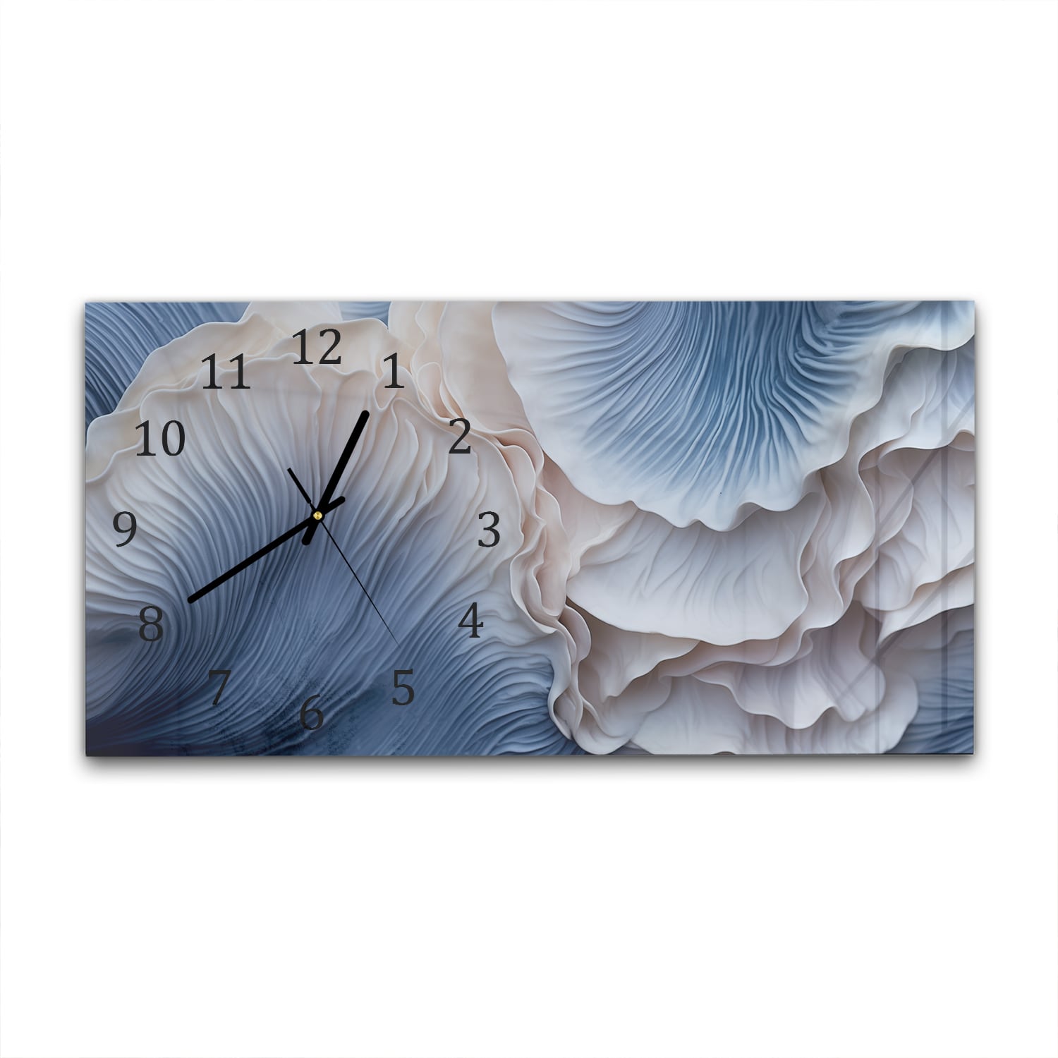 Wanduhr 60x30 - Blaue Pilz-Textur