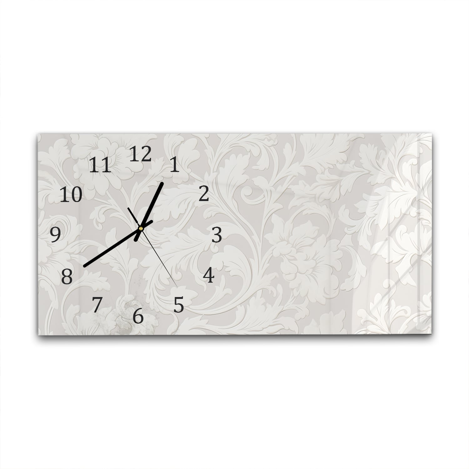 Wanduhr 60x30 - Französisches Vintage-Blumenmuster